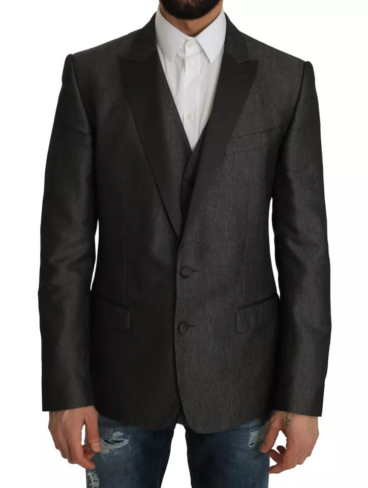 New Dolce & Gabbana Gray MARTINI 2 Piece Vest Coat Blazer