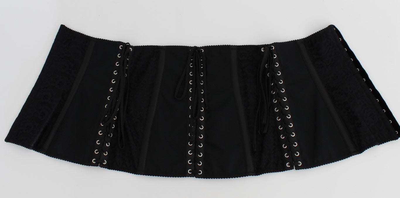 Dolce & Gabbana Black Stretch Corset Waist Strap Belt - PreLoved & Luxe
