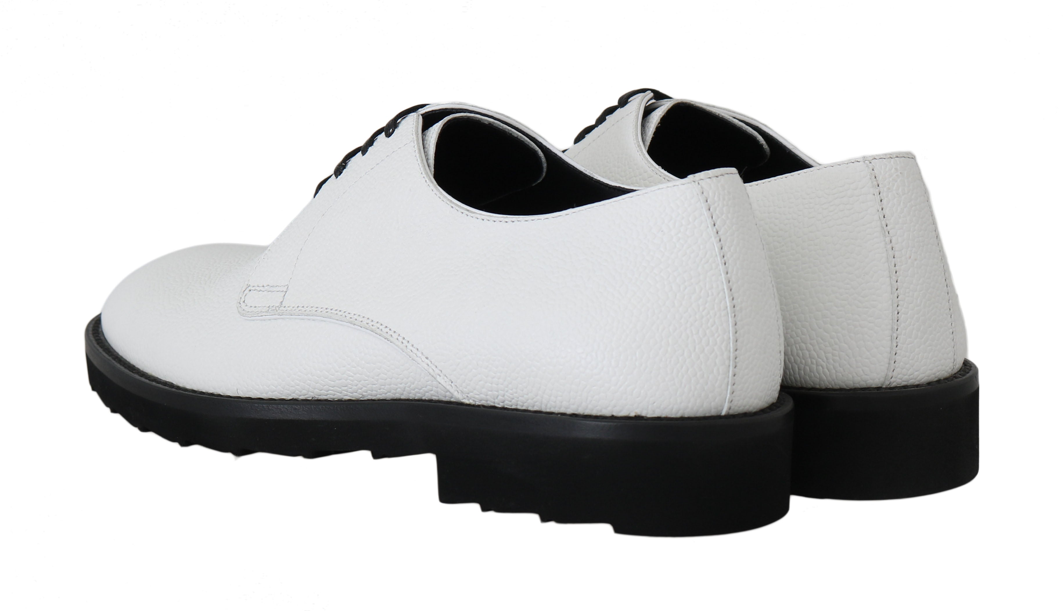 New Dolce & Gabbana White Leather Derby Dress Formal Shoes