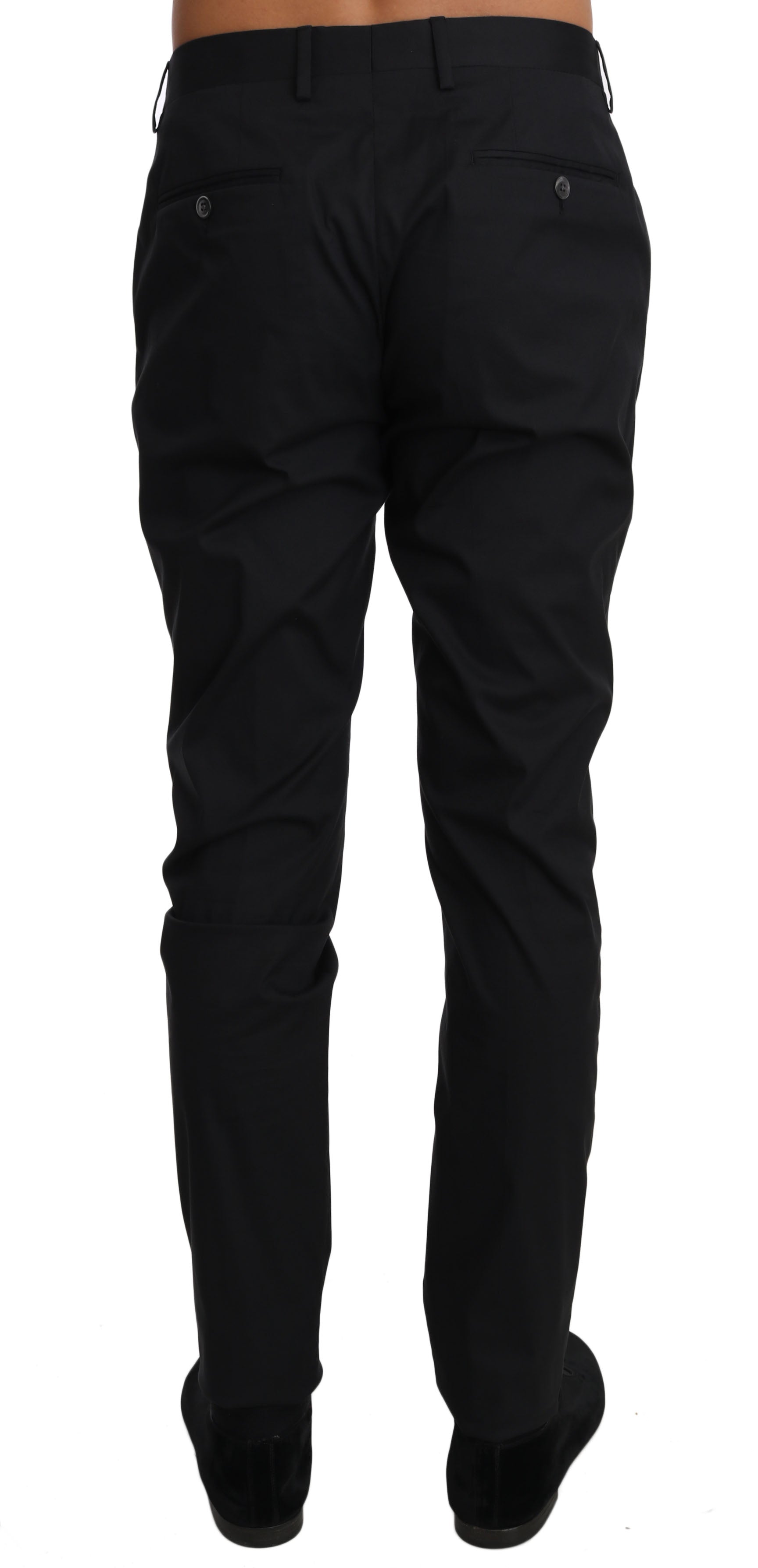 Dolce & Gabbana Black Cotton Stretch Formal Trousers Pants - PreLoved & Luxe