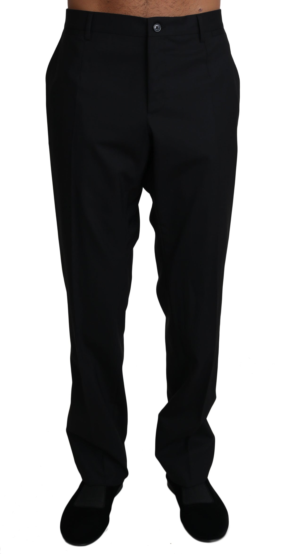 New Dolce & Gabbana Black Wool Stretch Dress Trousers Pants