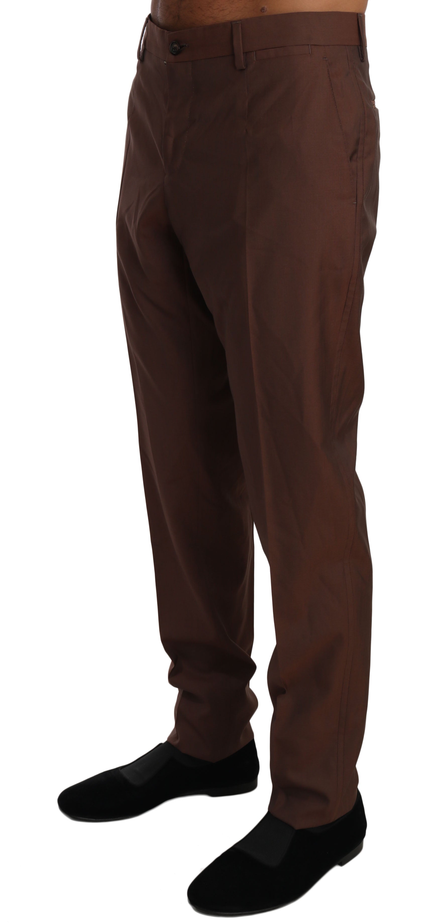 Dolce & Gabbana Brown Wool Silk Formal Trousers Pants - PreLoved & Luxe