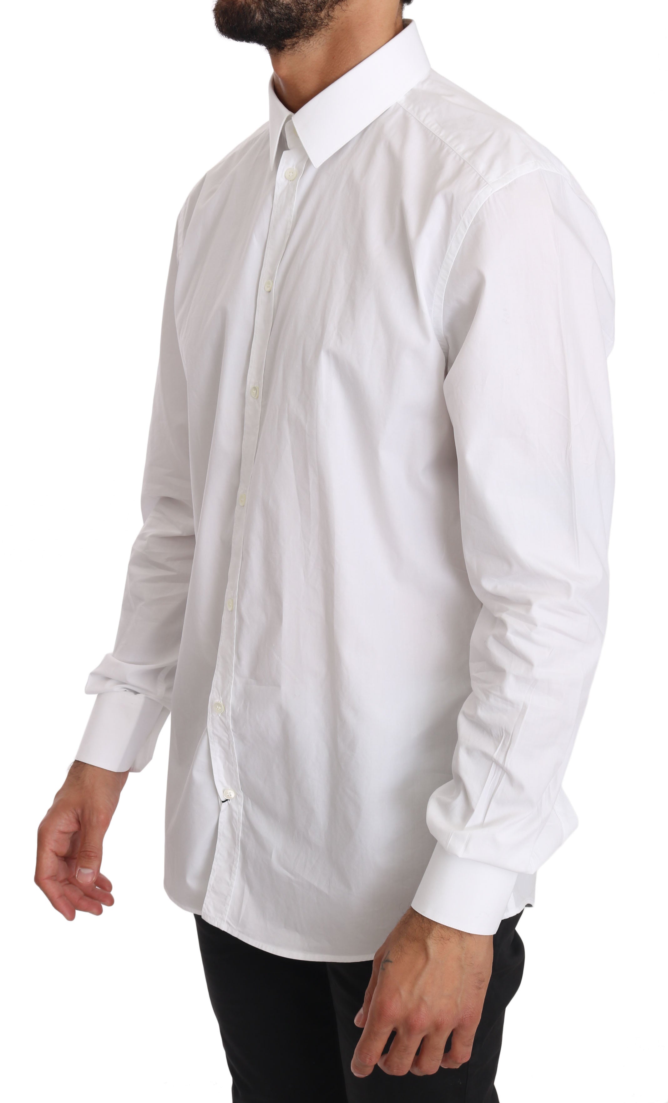 Dolce & Gabbana White Cotton GOLD Dress Shirt - PreLoved & Luxe