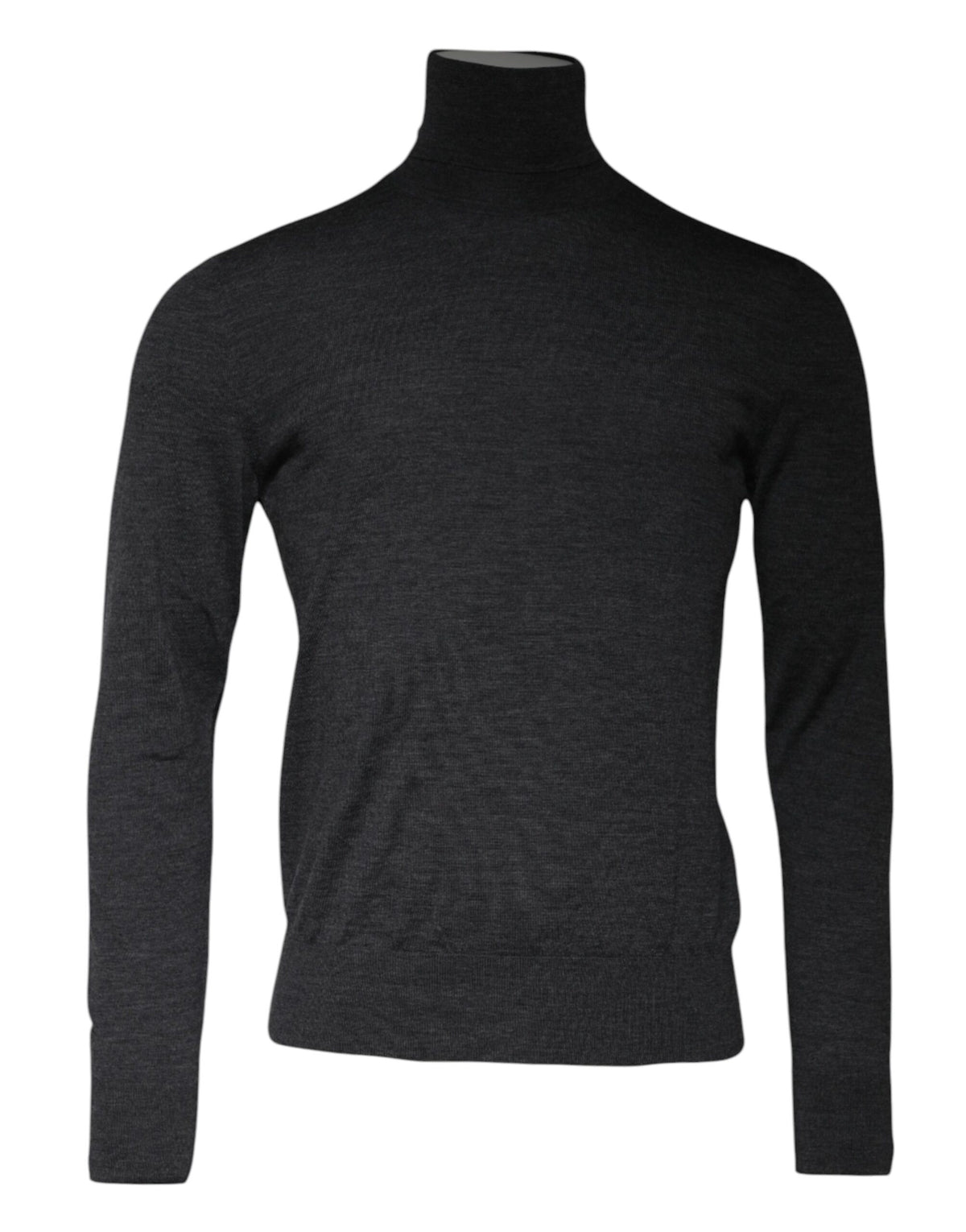 New Dolce & Gabbana Gray Wool Knit Turtleneck Pullover Sweater