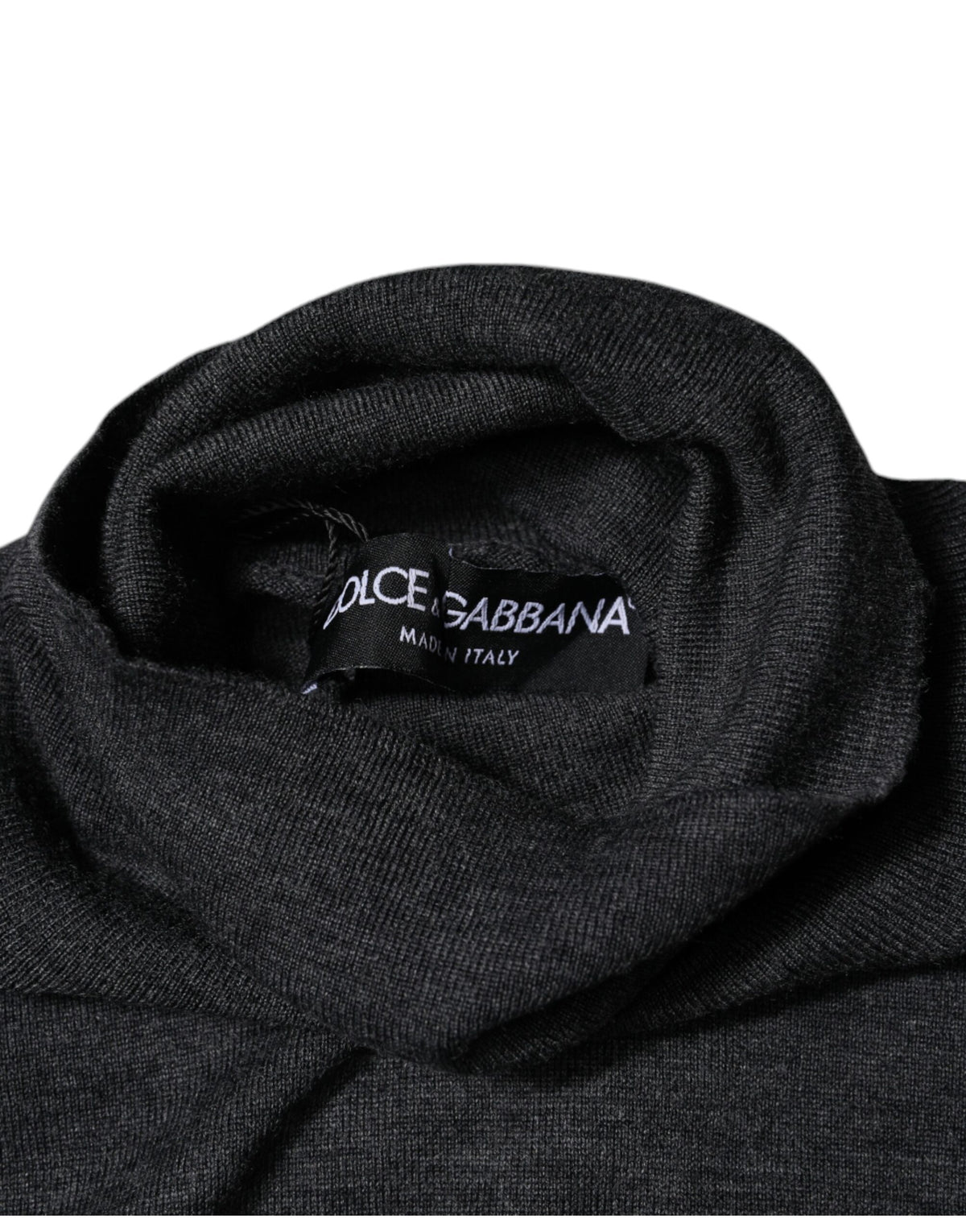 New Dolce & Gabbana Gray Wool Knit Turtleneck Pullover Sweater