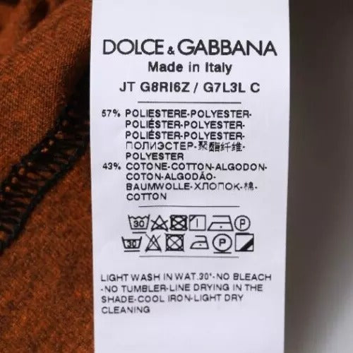 New Dolce & Gabbana Brown DG Logo Crew Neck T-shirt
