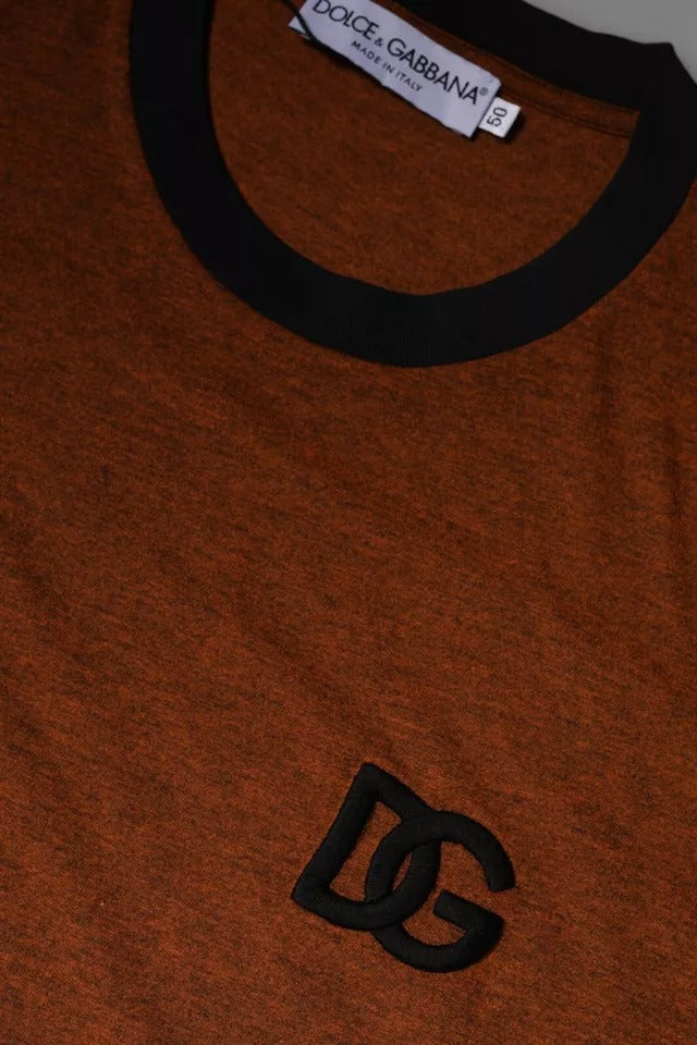 New Dolce & Gabbana Brown DG Logo Crew Neck T-shirt
