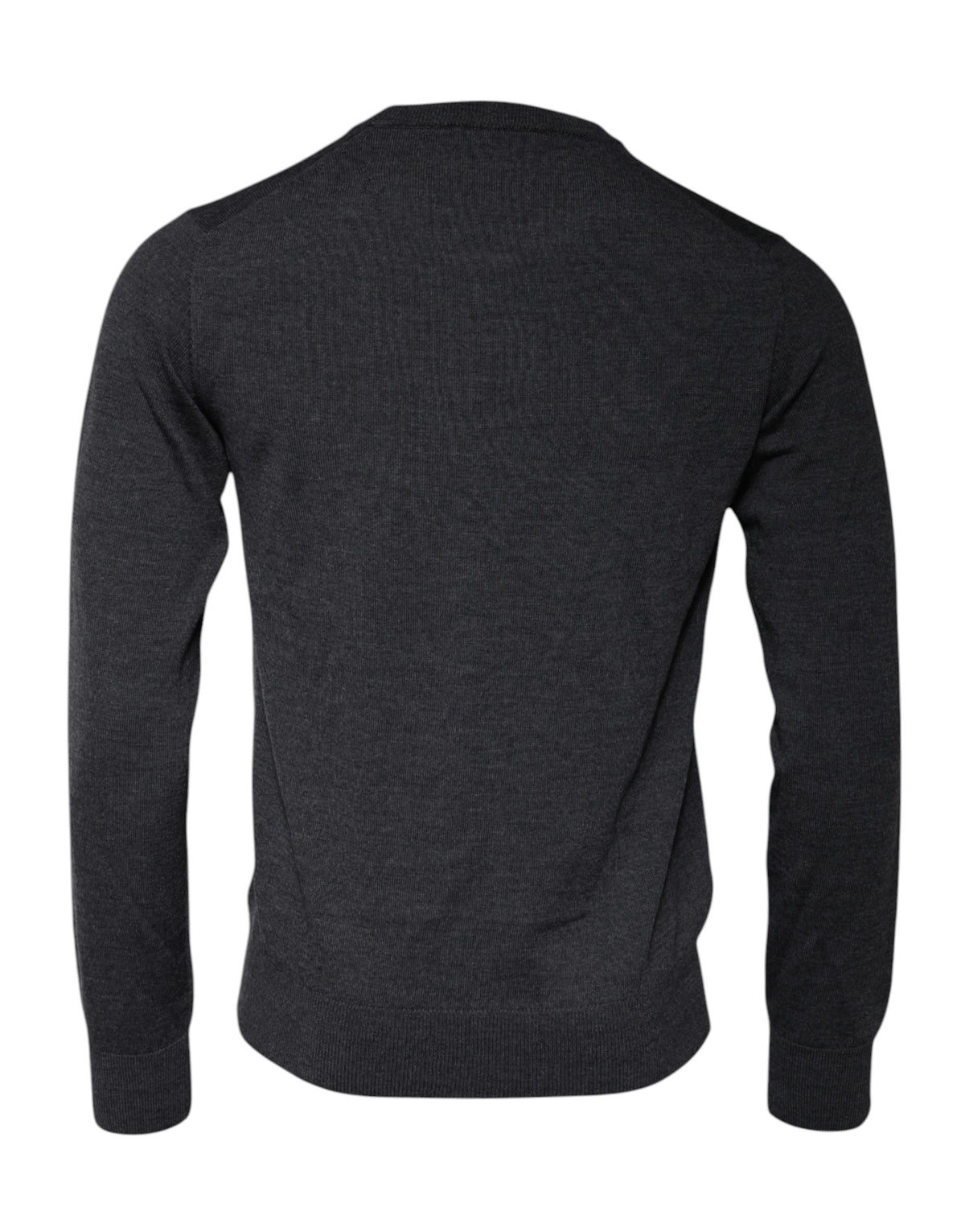 New Dolce & Gabbana Dark Gray DG Logo Crew Neck Pullover Sweater