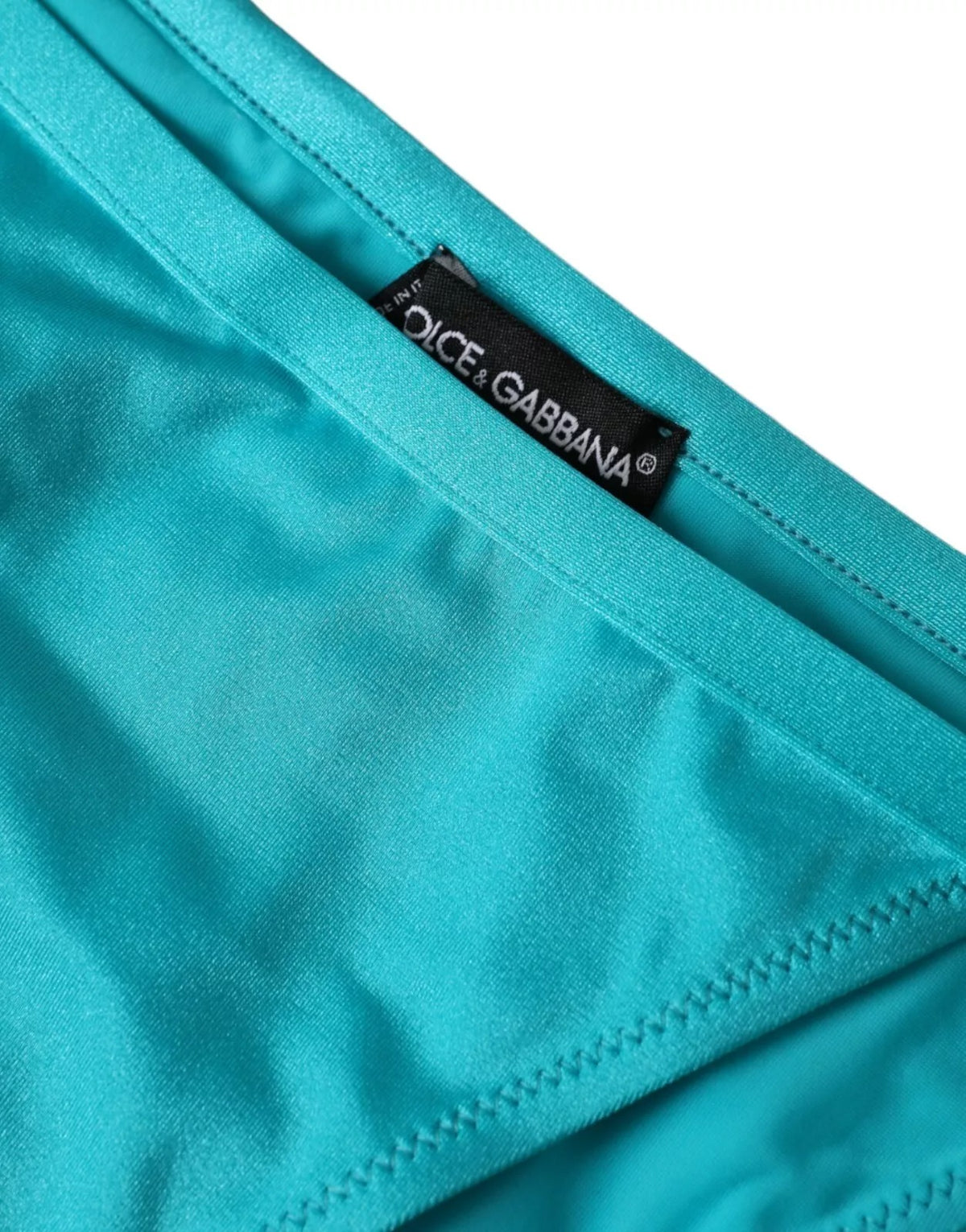 New Dolce & Gabbana Blue Green Nylon Beachwear Swimwear Bottom Bikini