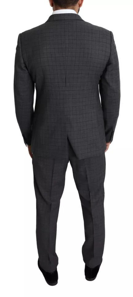 New Dolce & Gabbana Gray Wool Men Formal 2 Piece MARTINI Suit