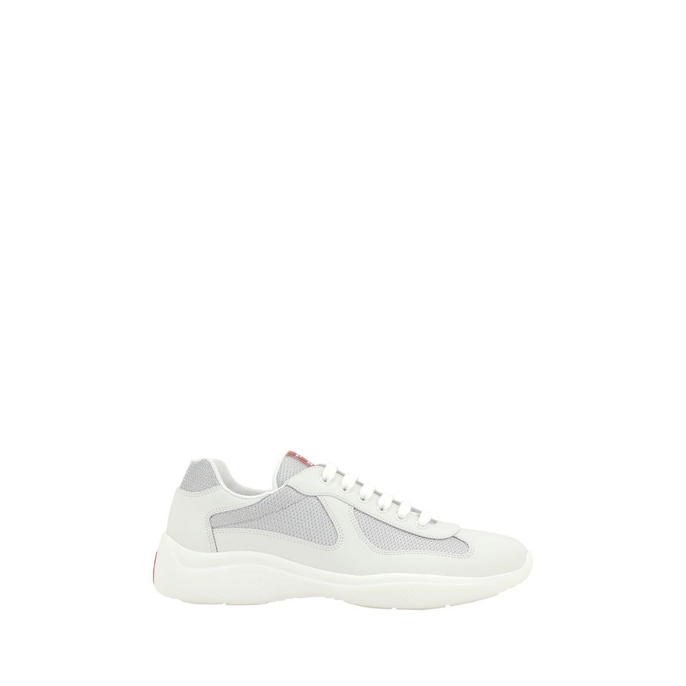 Prada White Leather Athletic Sneakers