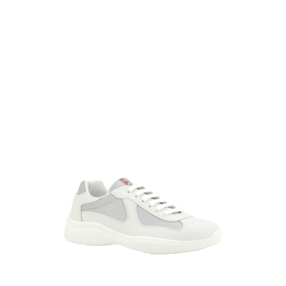 Prada White Leather Athletic Sneakers