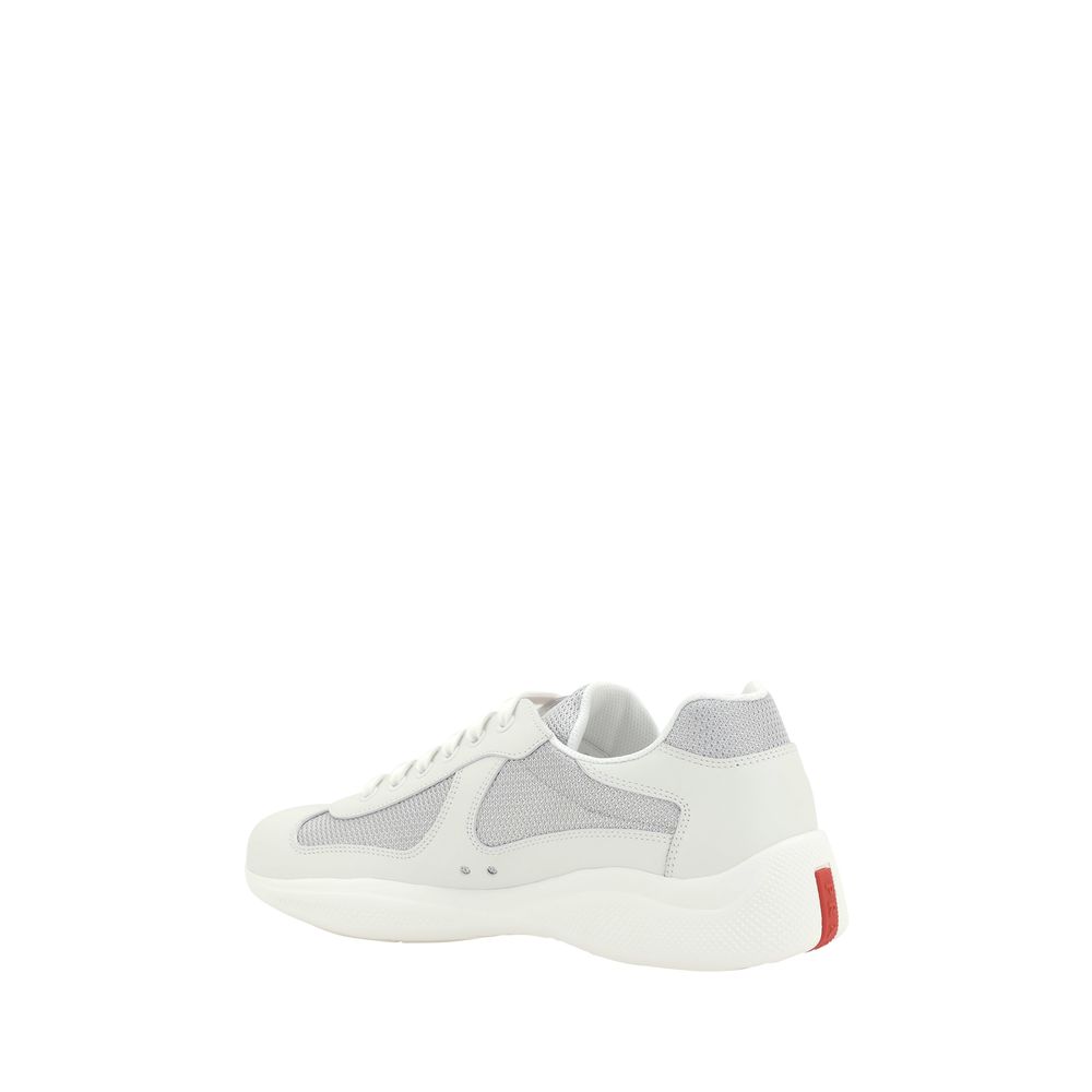 Prada White Leather Athletic Sneakers