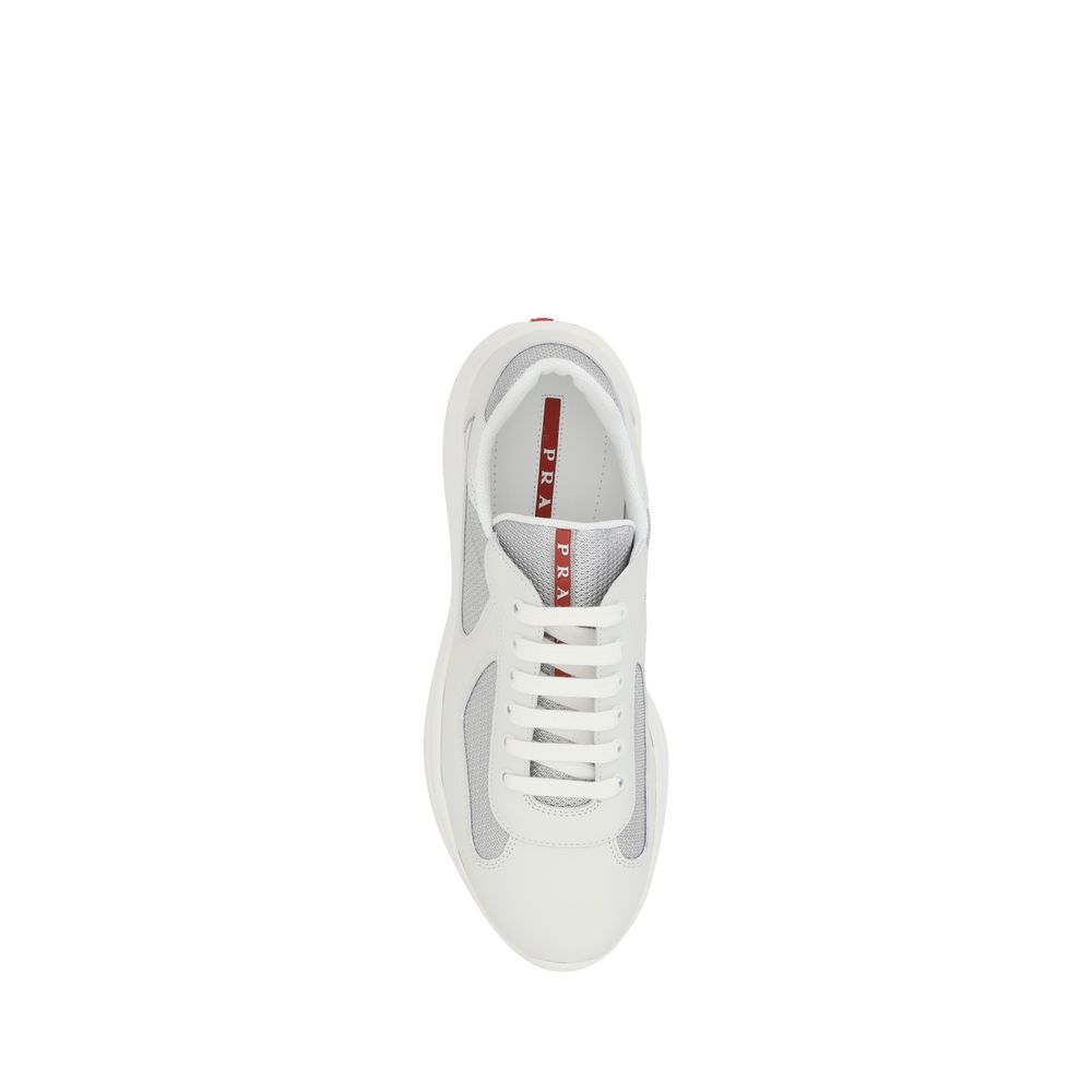 Prada White Leather Athletic Sneakers