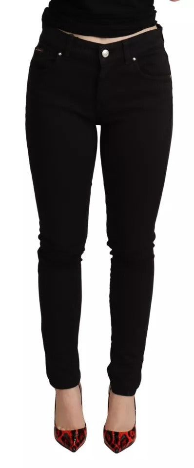 New Dolce & Gabbana Black Cotton Stretch Skinny Denim Jeans