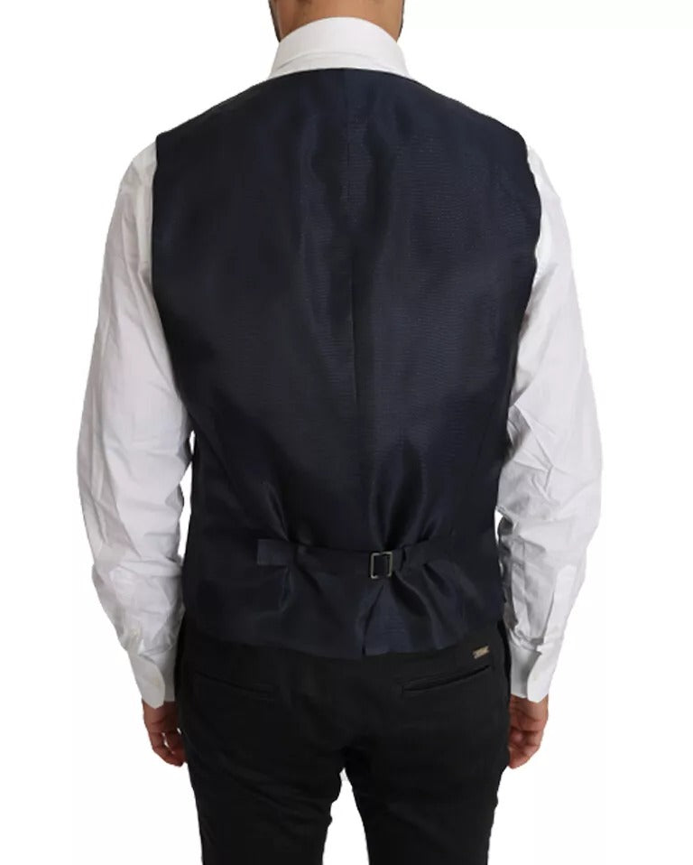 New Dolce & Gabbana Blue Wool MARTINI Blazer Vest 2 Piece