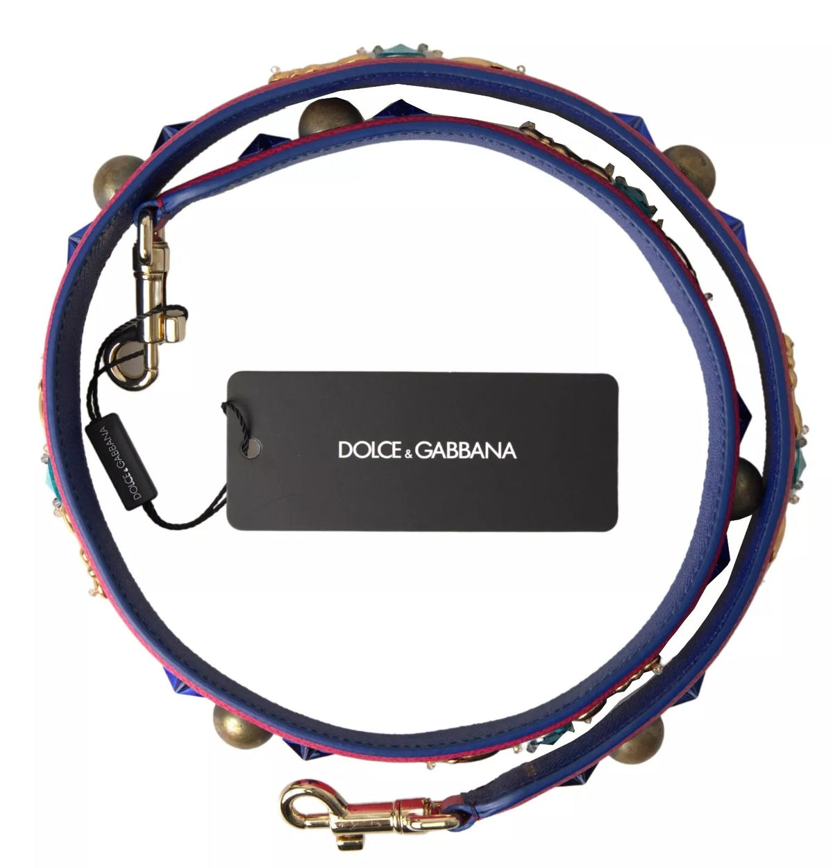 Dolce & Gabbana Pink Exotic Leather Studded Shoulder Strap, new with tags – image 2 of 2