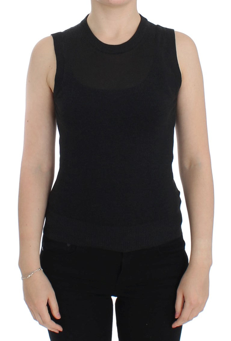 Dolce & Gabbana Black Sleeveless Crewneck Vest Pullover - PreLoved & Luxe