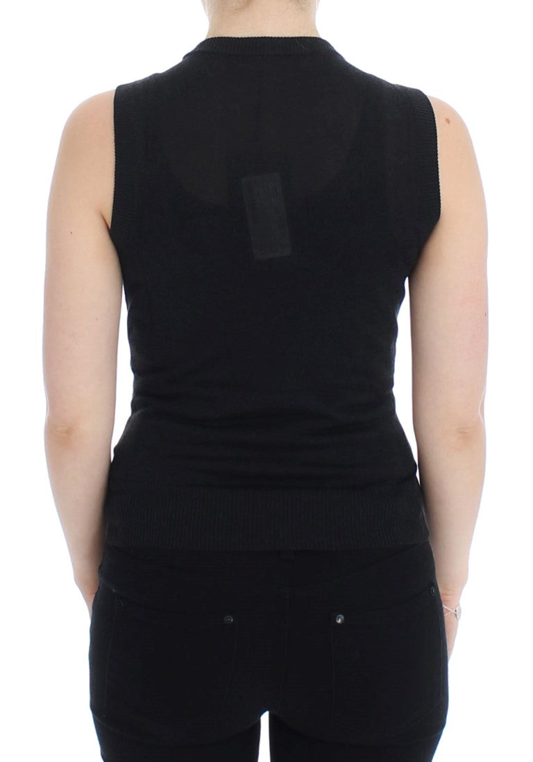 Dolce & Gabbana Black Sleeveless Crewneck Vest Pullover - PreLoved & Luxe