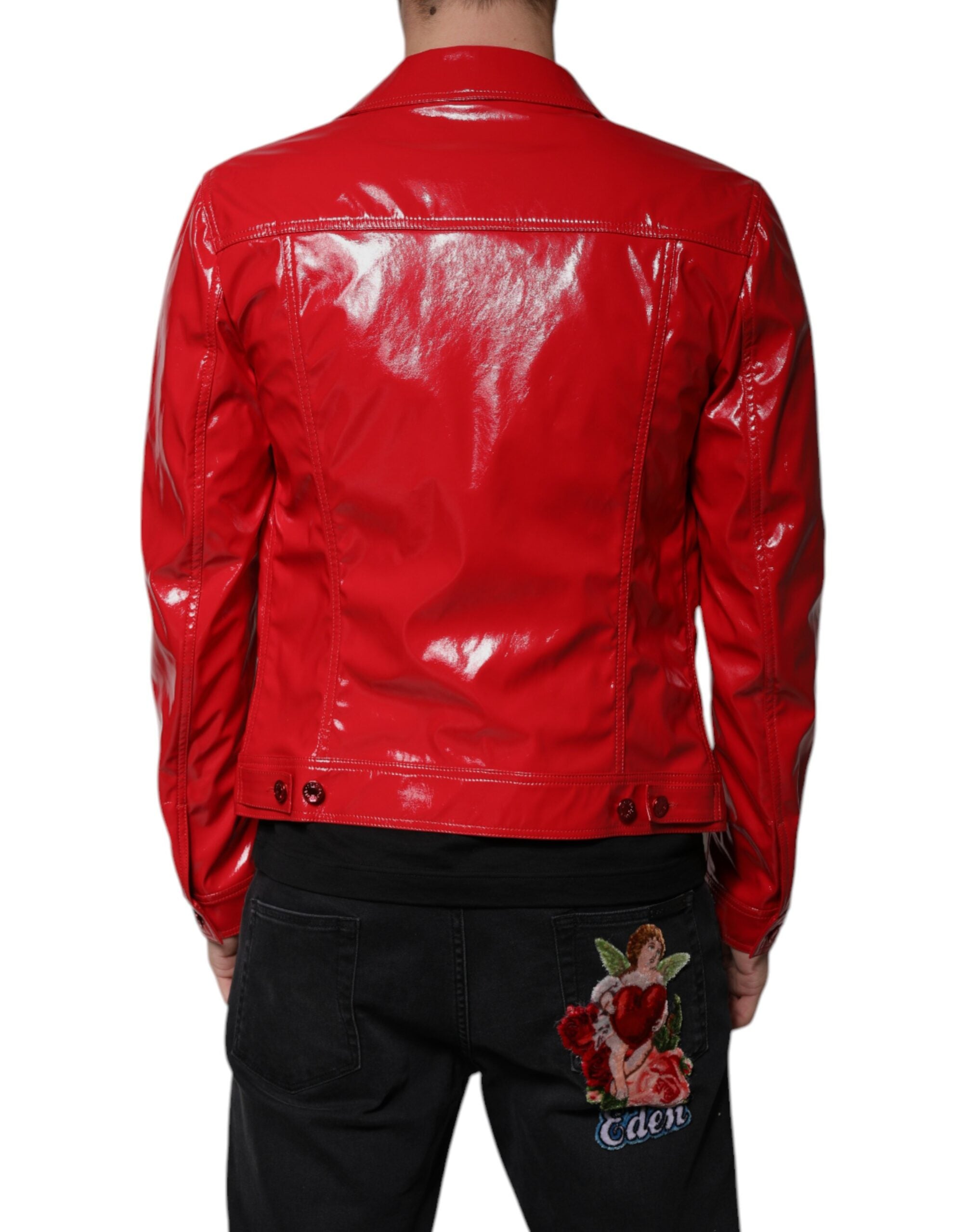 Dolce & Gabbana Red Button Down Collared Jacket