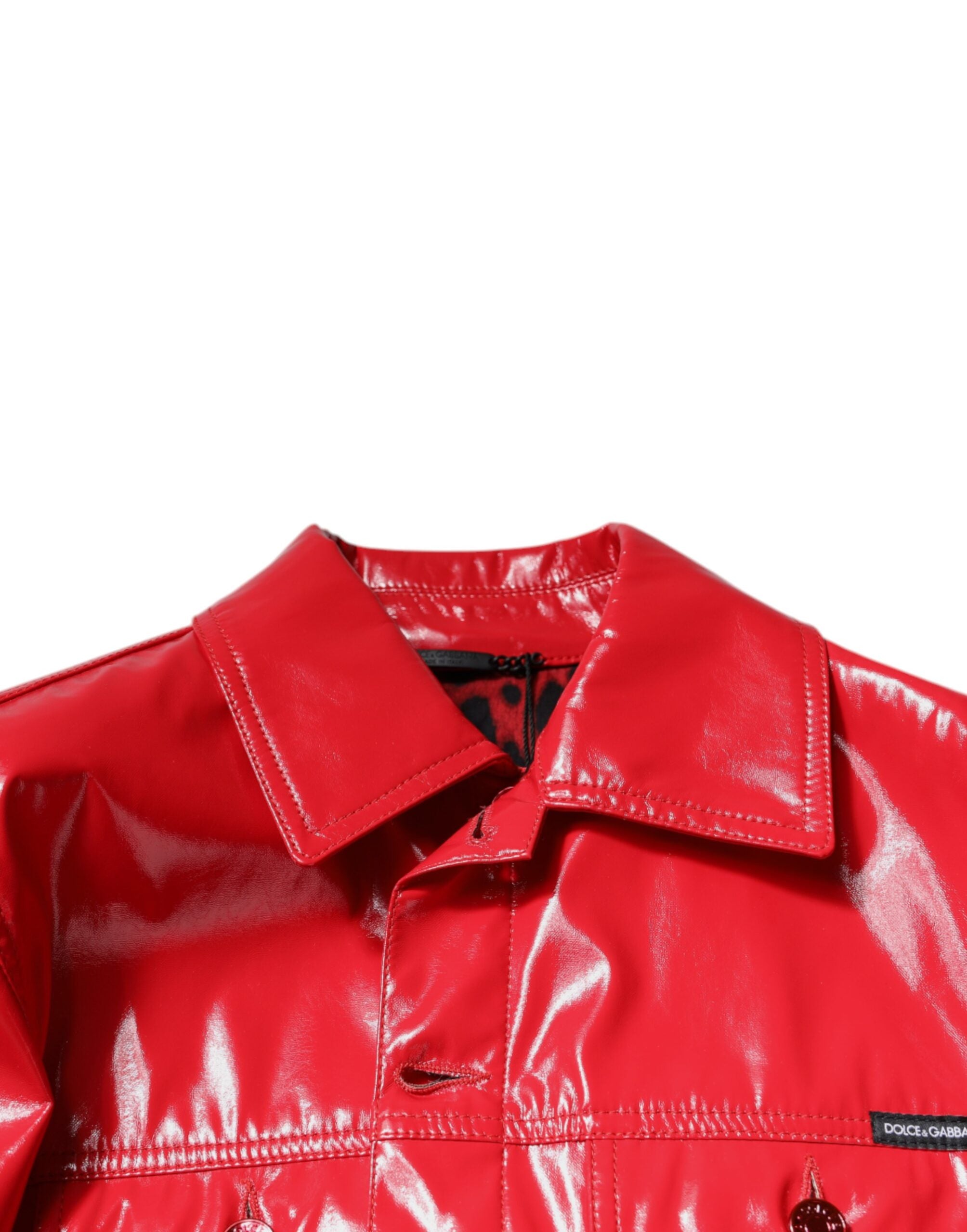 Dolce & Gabbana Red Button Down Collared Jacket