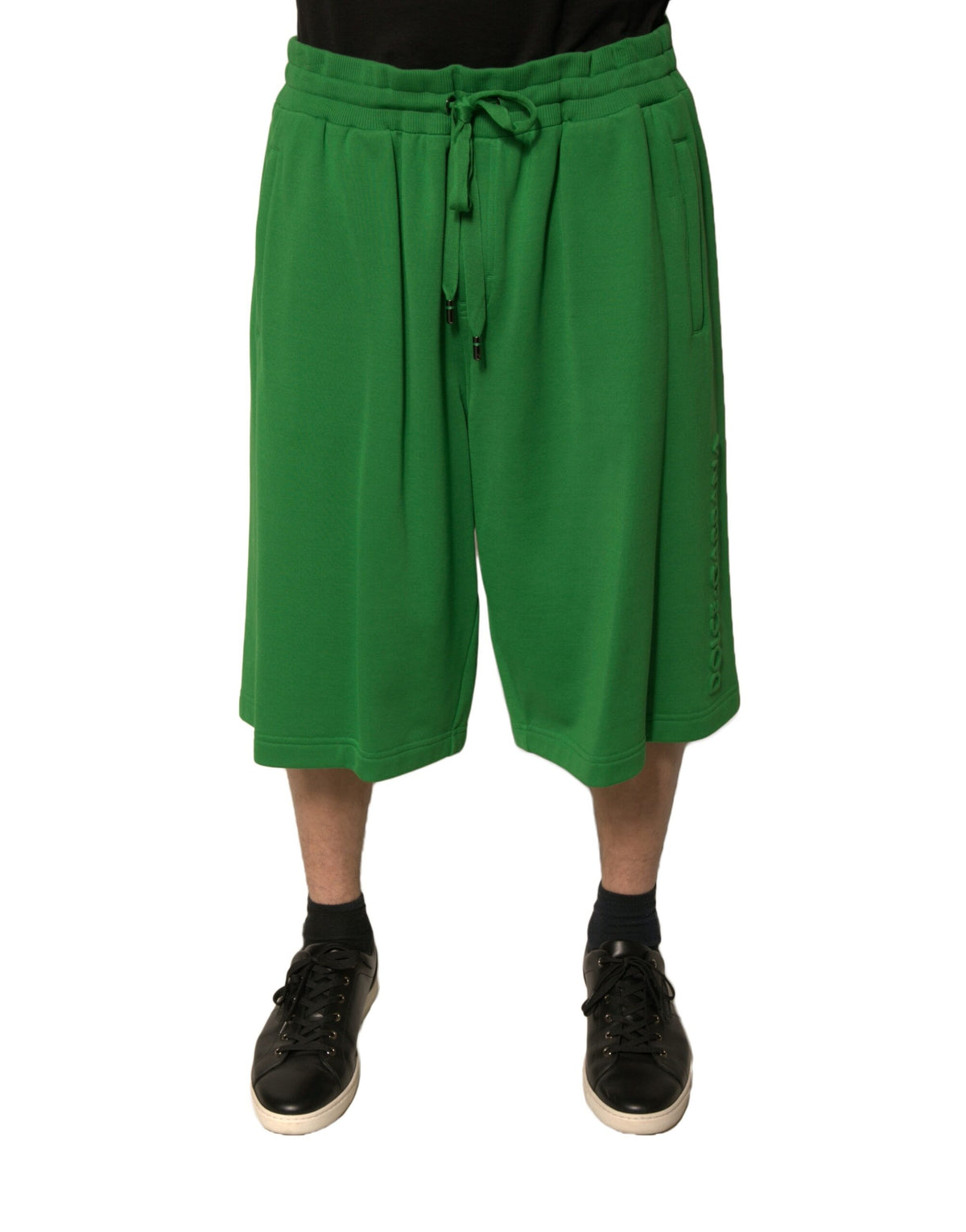 New Dolce & Gabbana Green Cotton Blend Men Bermuda Shorts
