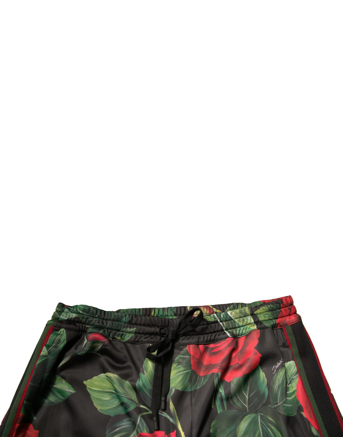New Dolce & Gabbana Black Floral Jogger Sweatpants Pants