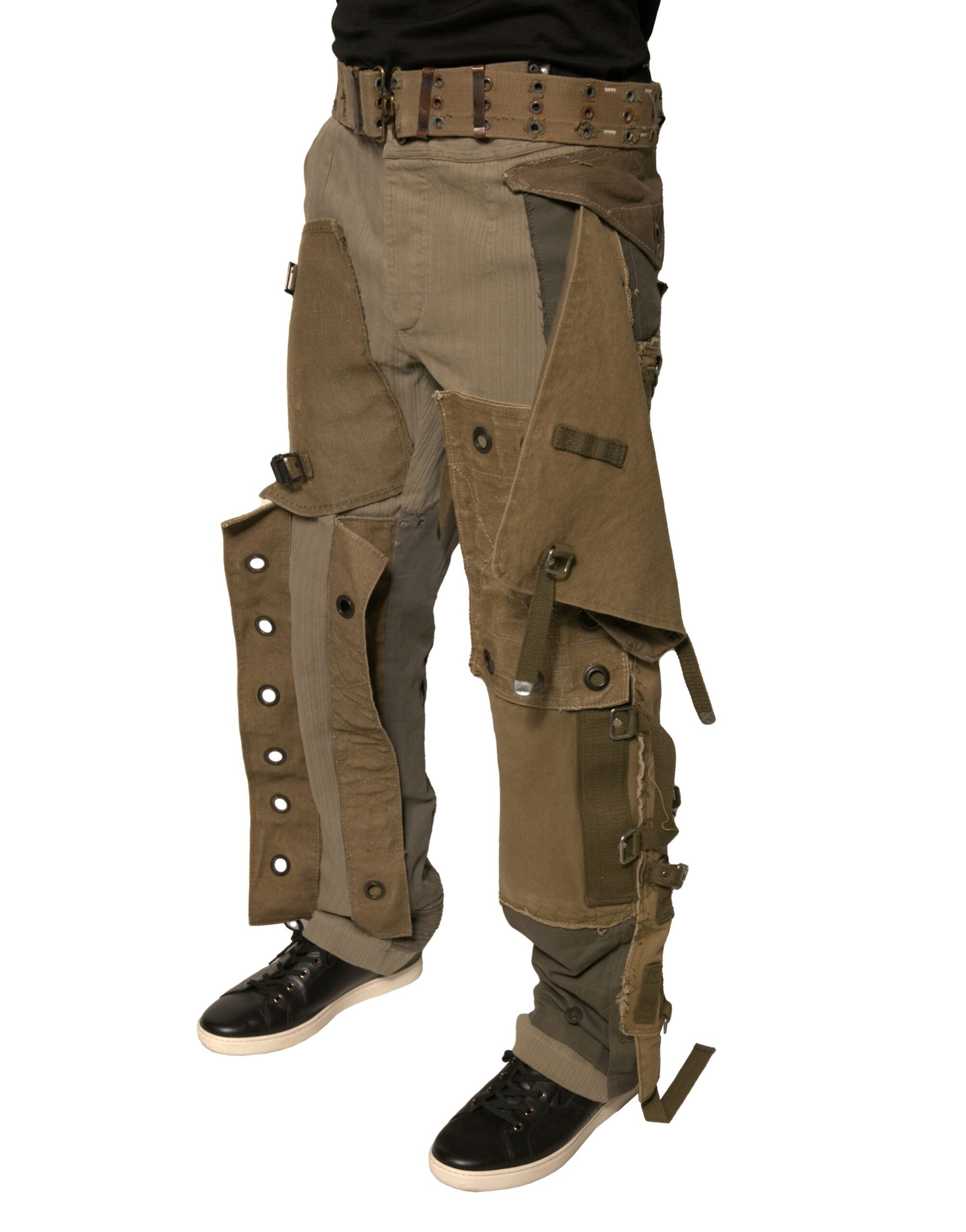 New Dolce & Gabbana Multicolor Reconstructed Flight Cargo Pants