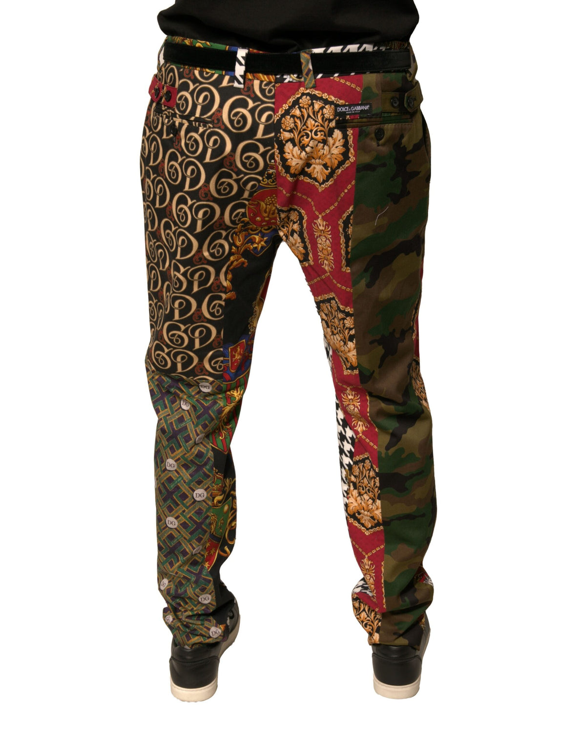New Dolce & Gabbana Patchwork Men Dress Pants