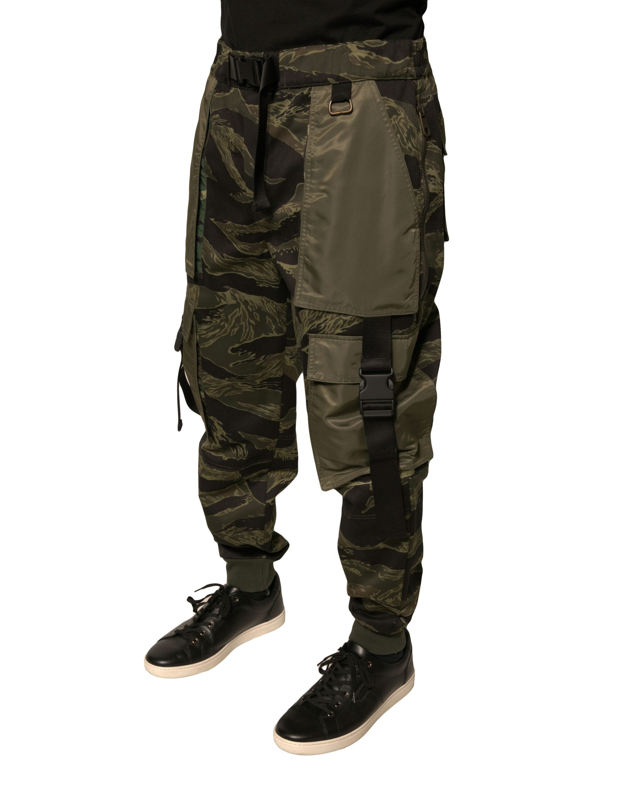 New Dolce & Gabbana Green Cotton Jogger Cargo Pants