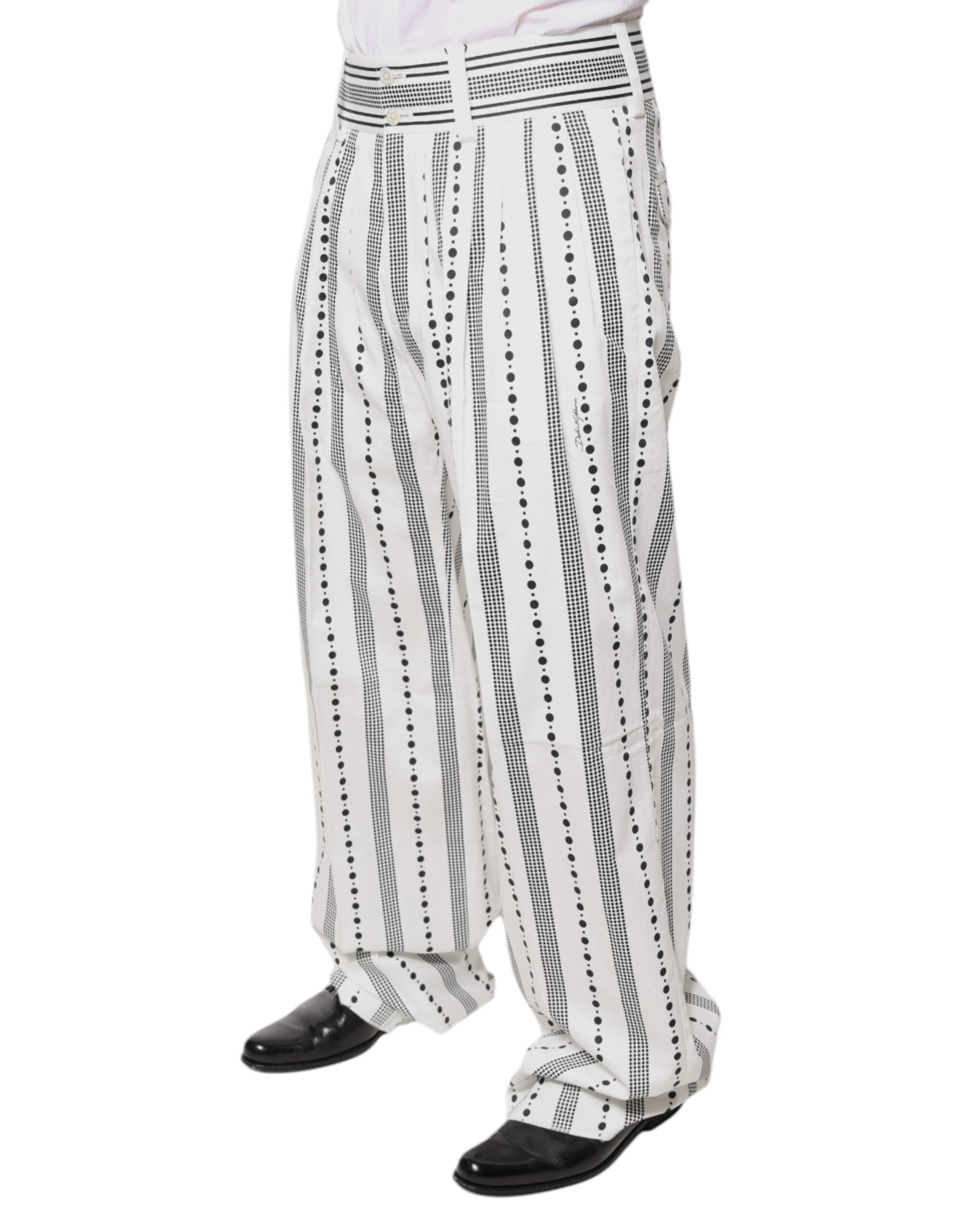New Dolce & Gabbana White Straight Formal Dress Pants