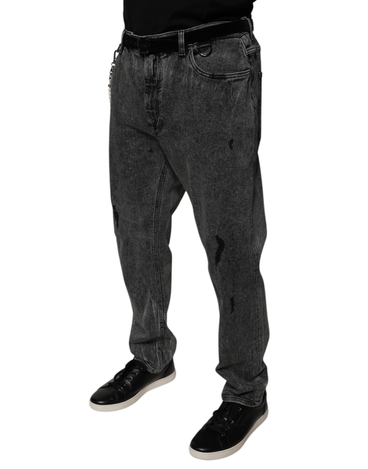 New Dolce & Gabbana Dark Gray Cotton Skinny Denim Jeans
