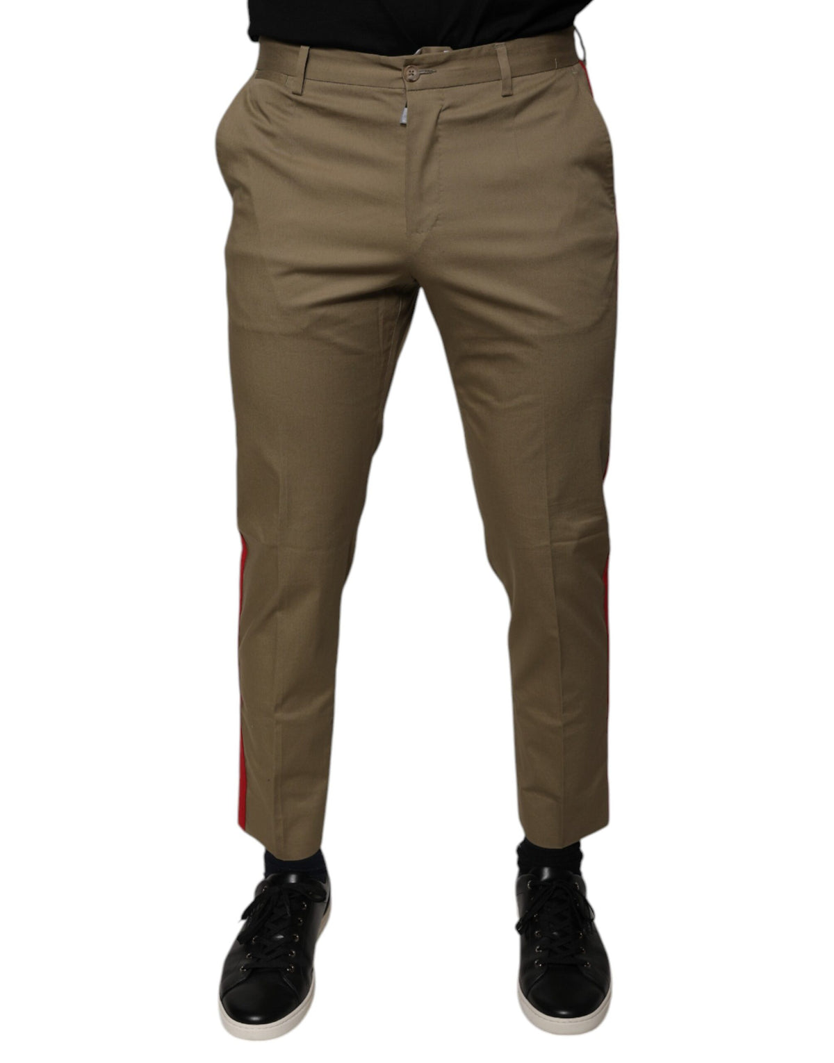 New Dolce & Gabbana Brown Logo Men Casual Tapered Pants