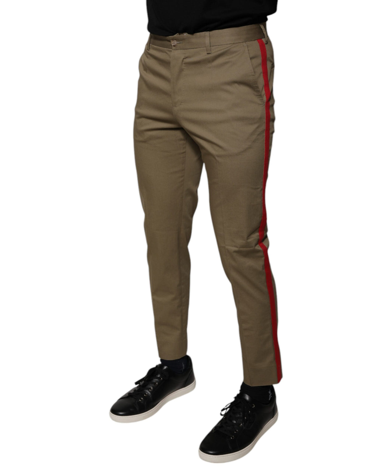 New Dolce & Gabbana Brown Logo Men Casual Tapered Pants