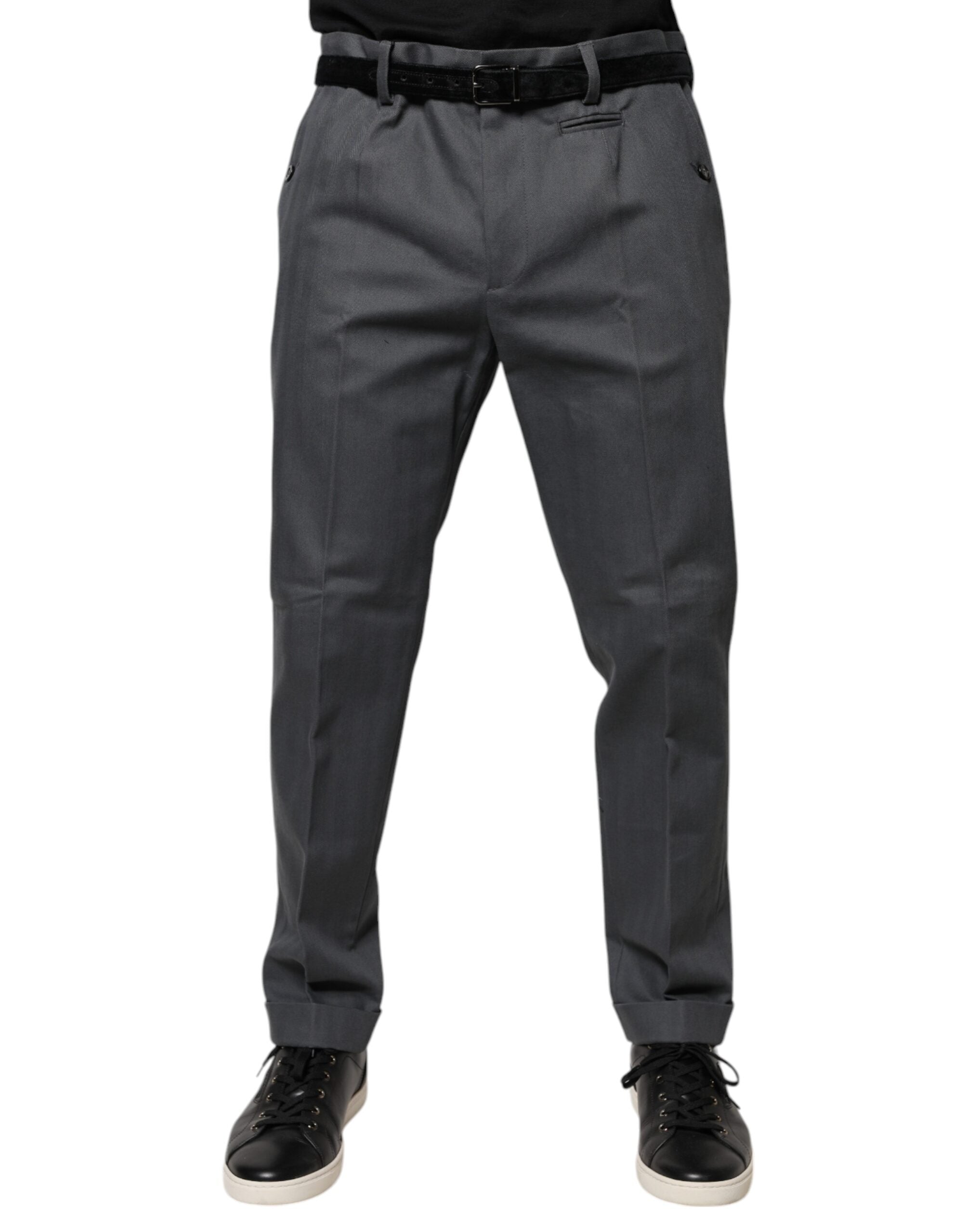 New Dolce & Gabbana Gray Tapered Formal Dress Pants