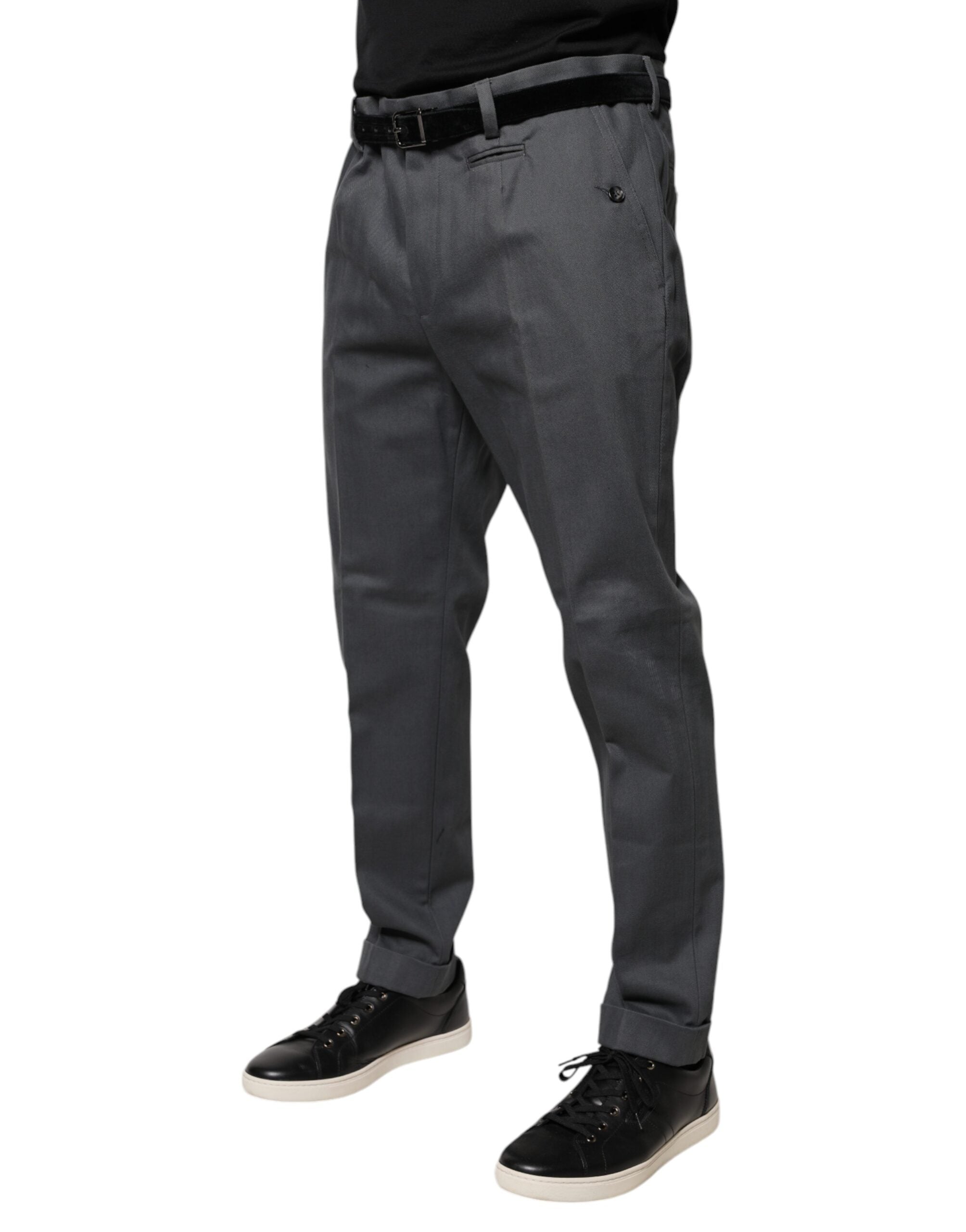 New Dolce & Gabbana Gray Tapered Formal Dress Pants