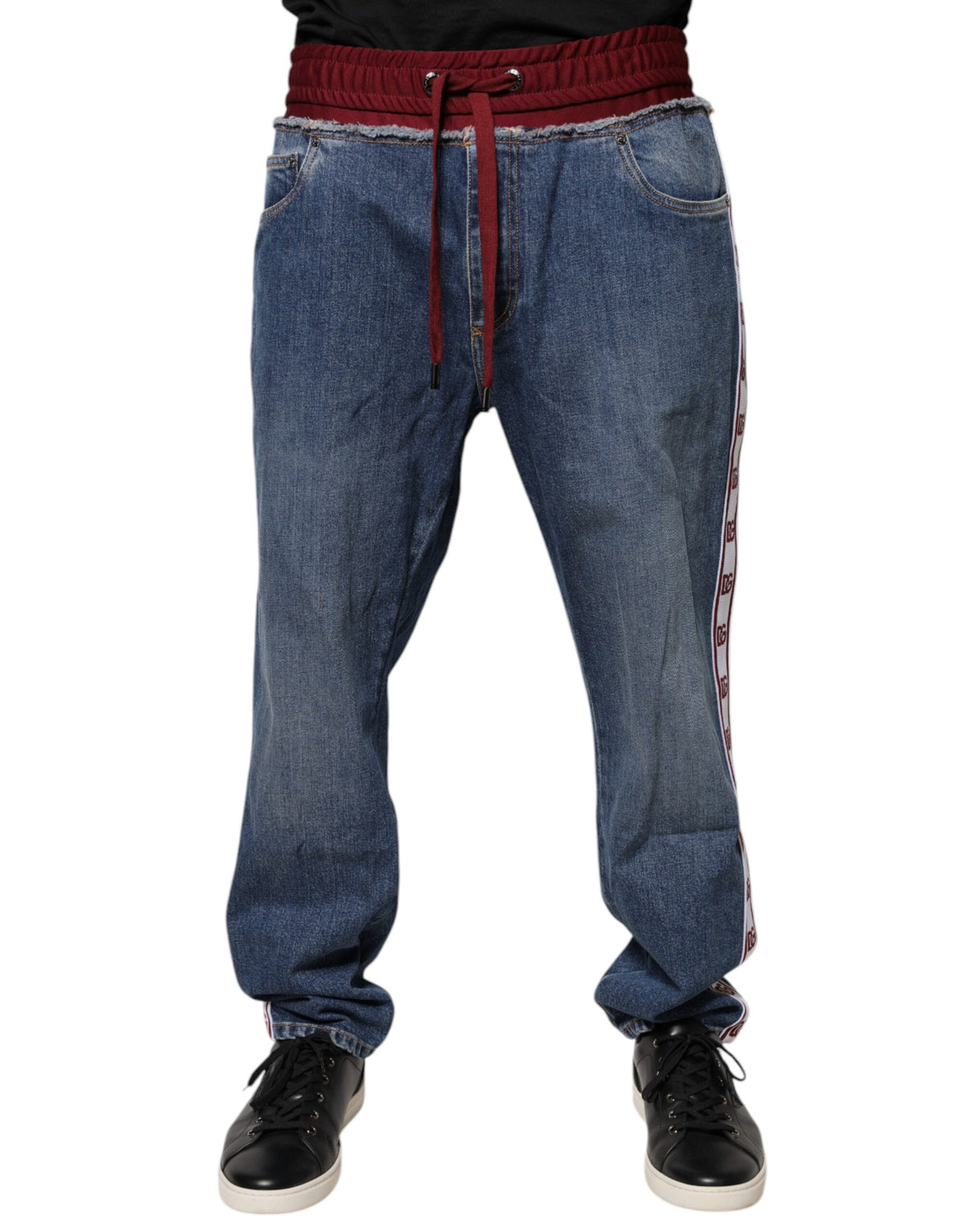 Pre-Owned Dolce & Gabbana Blue Cotton Stretch Straight Denim Jeans Men's