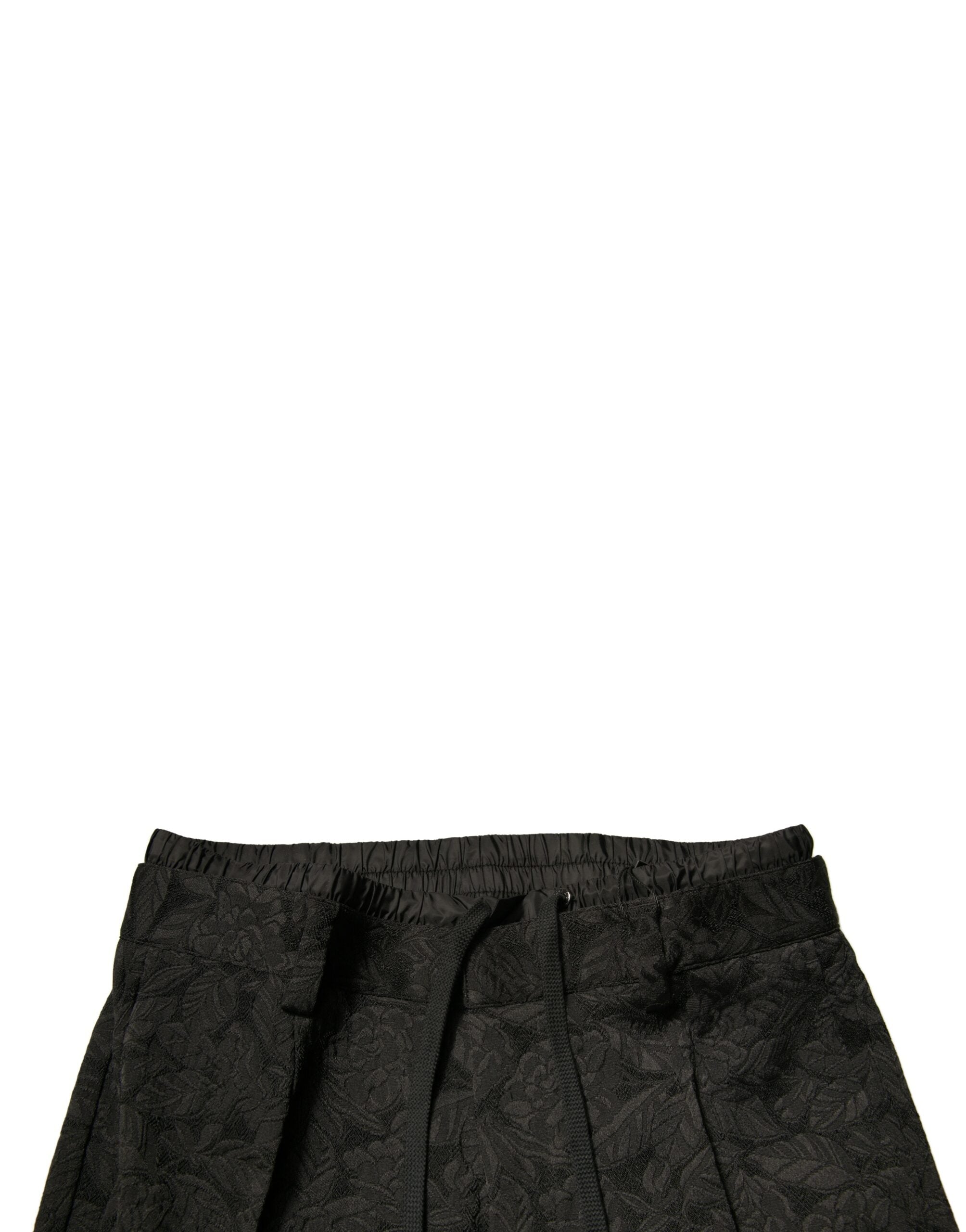 New Dolce & Gabbana Black Brocade Skinny Men Dress Pants