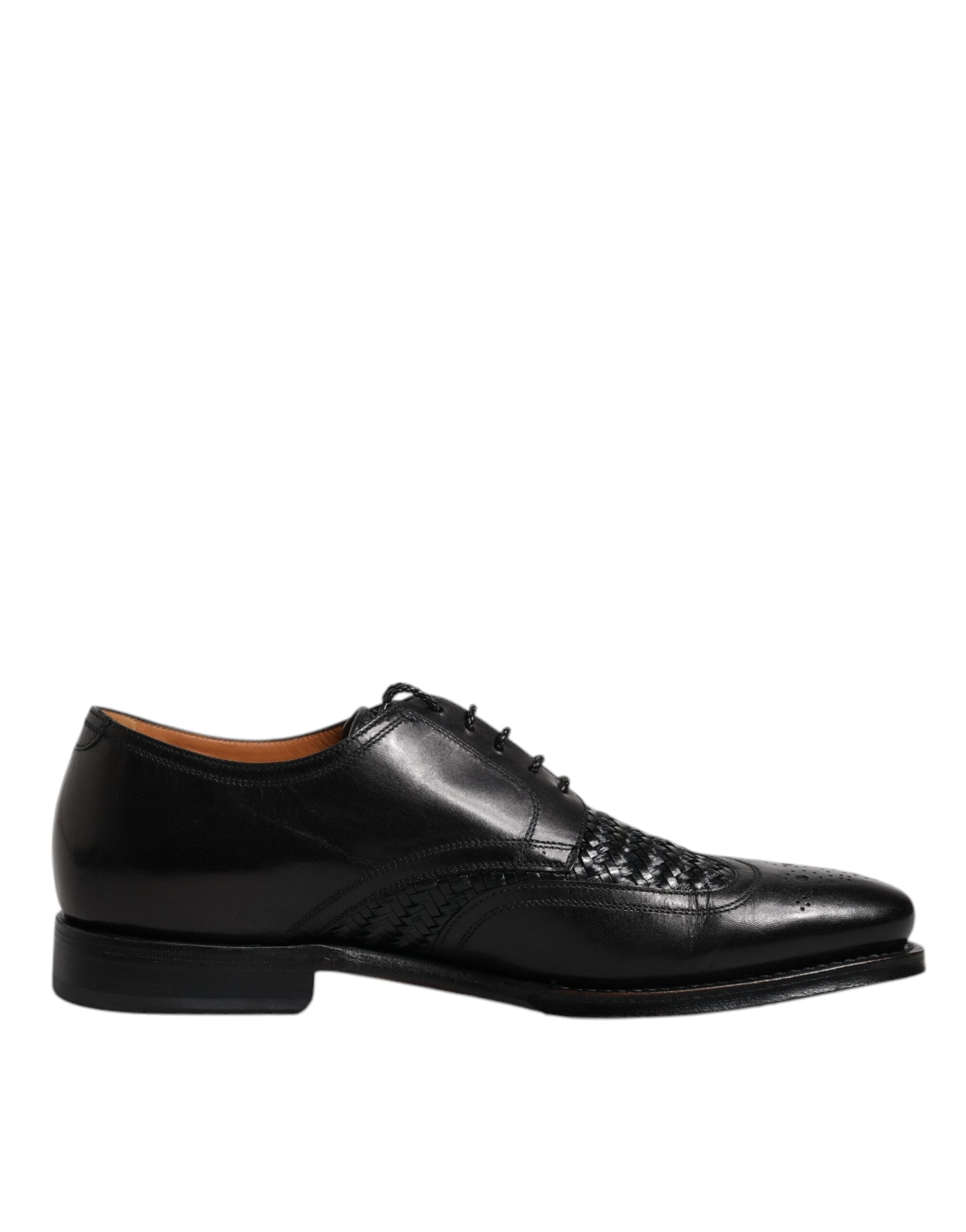 New Dolce & Gabbana Black Leather Derby Wingtip Lace Up Formal Dress Shoes
