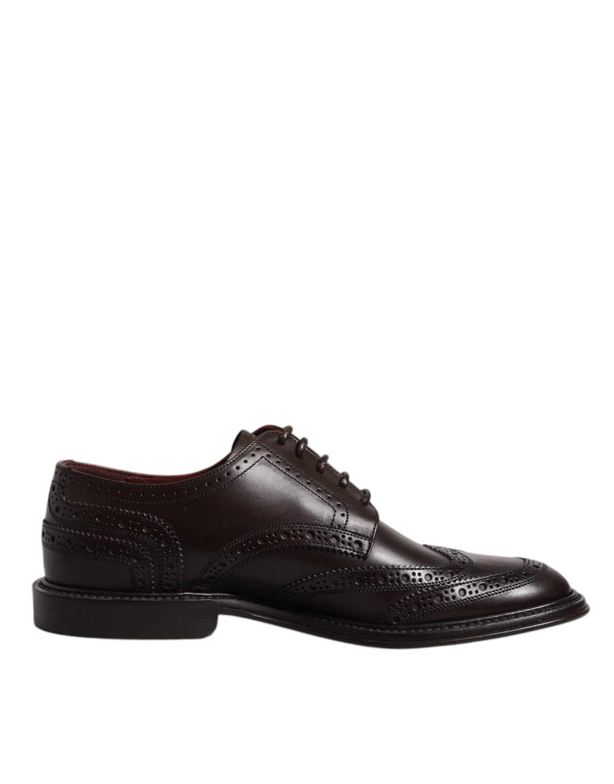 New Dolce & Gabbana Brown Leather Derby Wingtip Lace Up Formal Dress Shoes