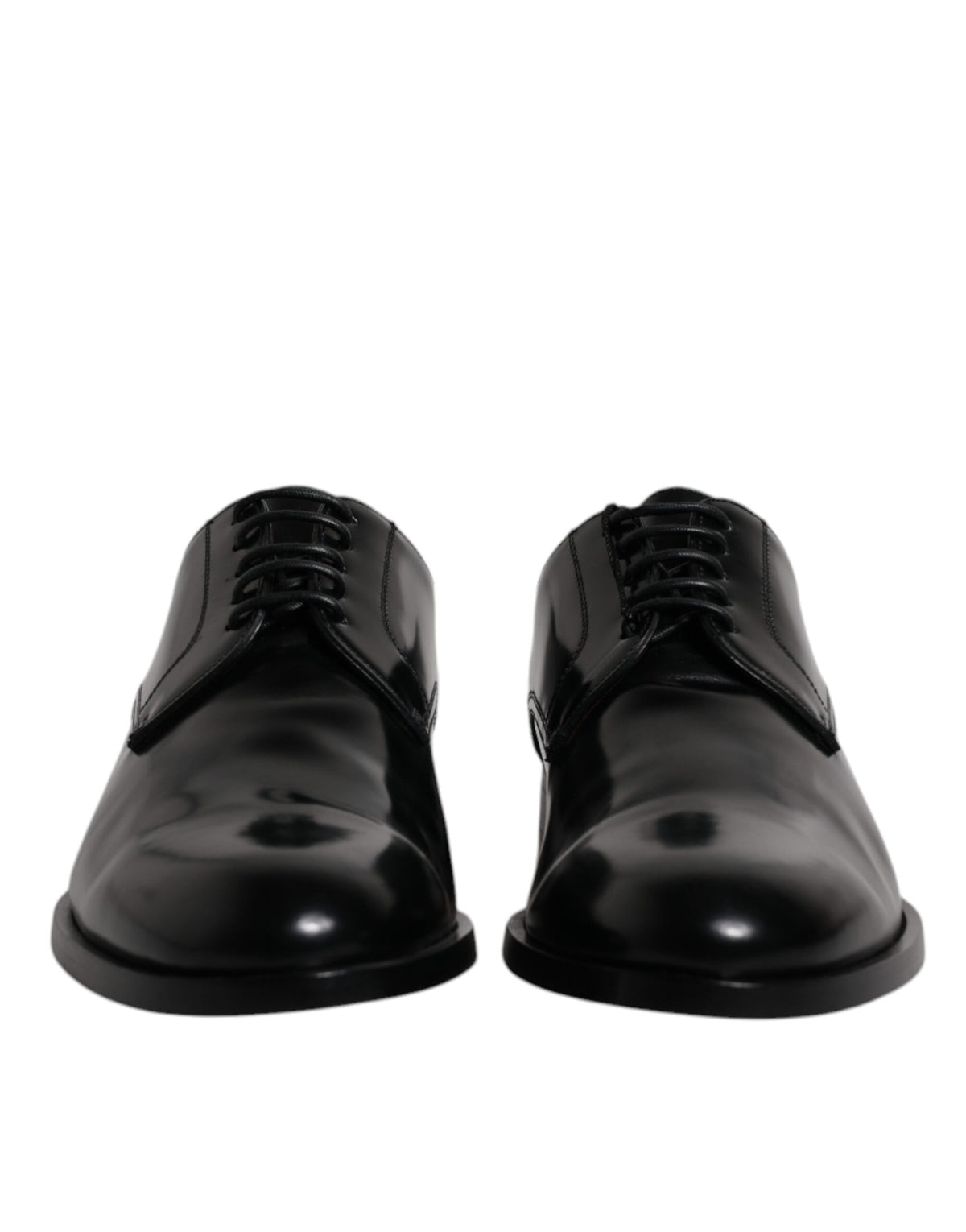 New Dolce & Gabbana Black Calfskin Leather Derby Lace Up Formal Dress Shoes