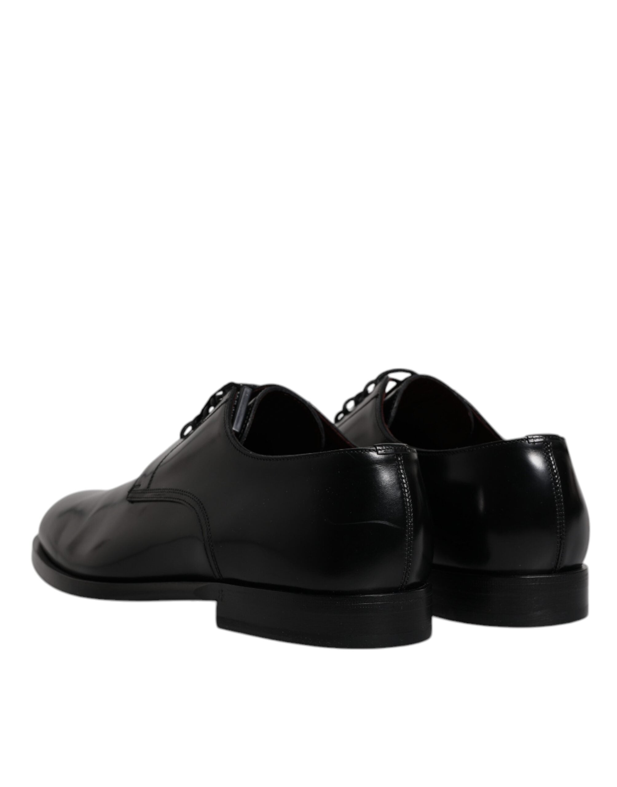 New Dolce & Gabbana Black Calfskin Leather Derby Lace Up Formal Dress Shoes