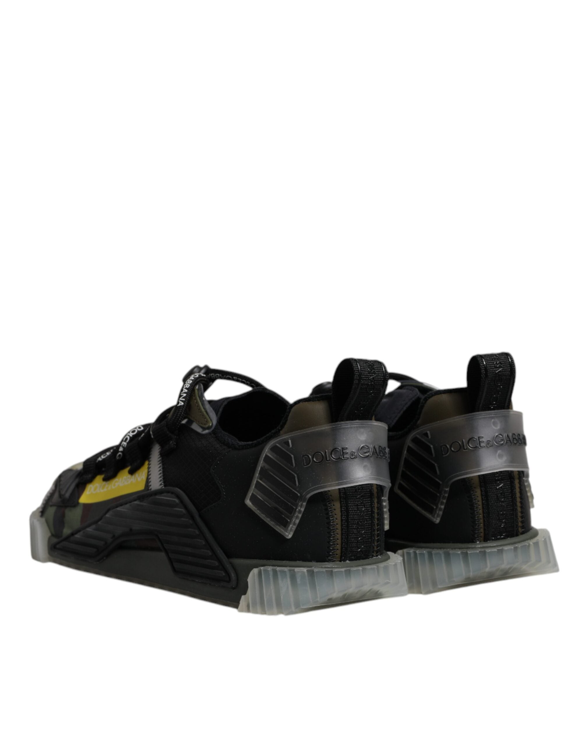Pre-Owned Dolce & Gabbana Black Green Camo NS1 Low Top Sneakers Shoes