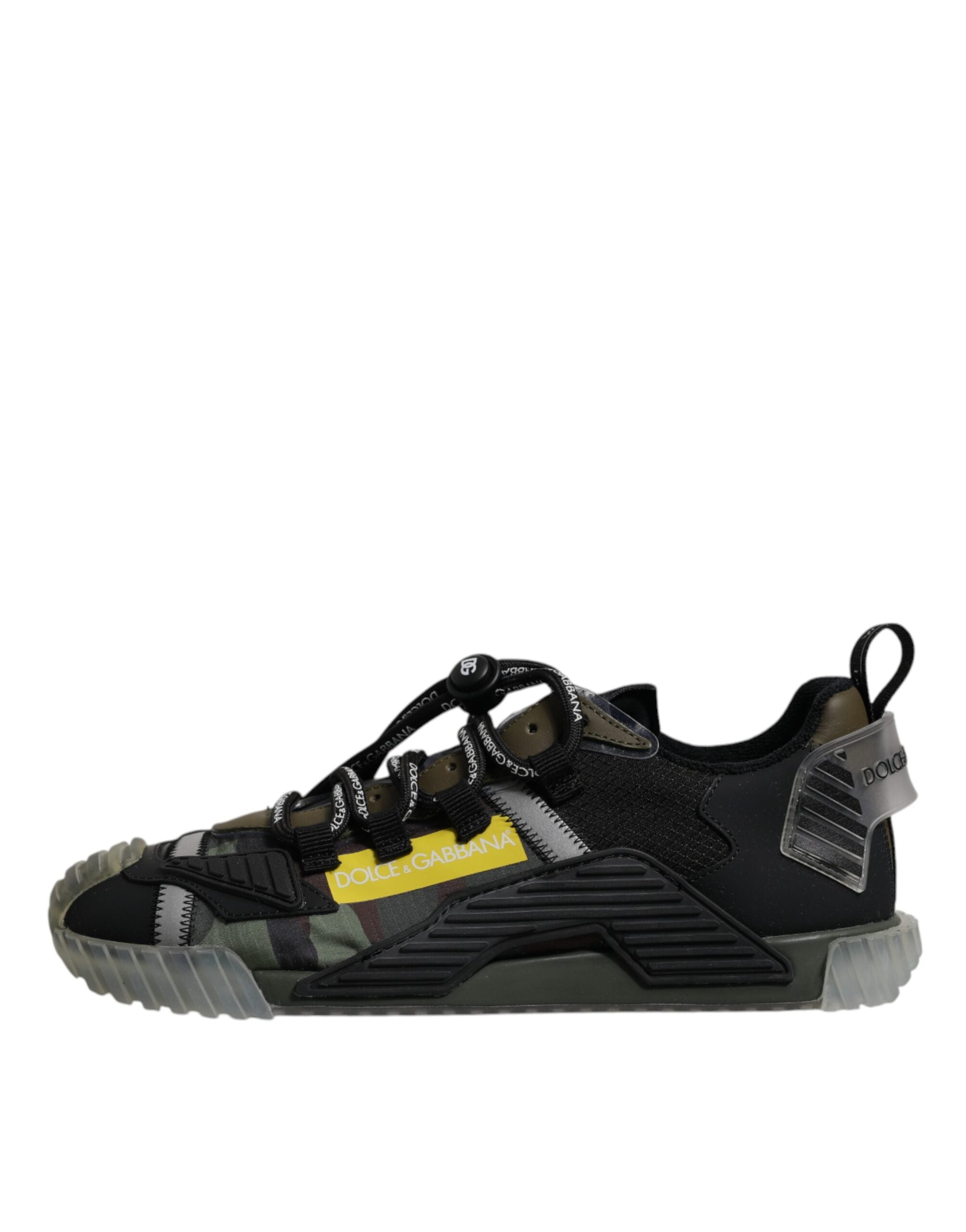 Pre-Owned Dolce & Gabbana Black Green Camo NS1 Low Top Sneakers Shoes