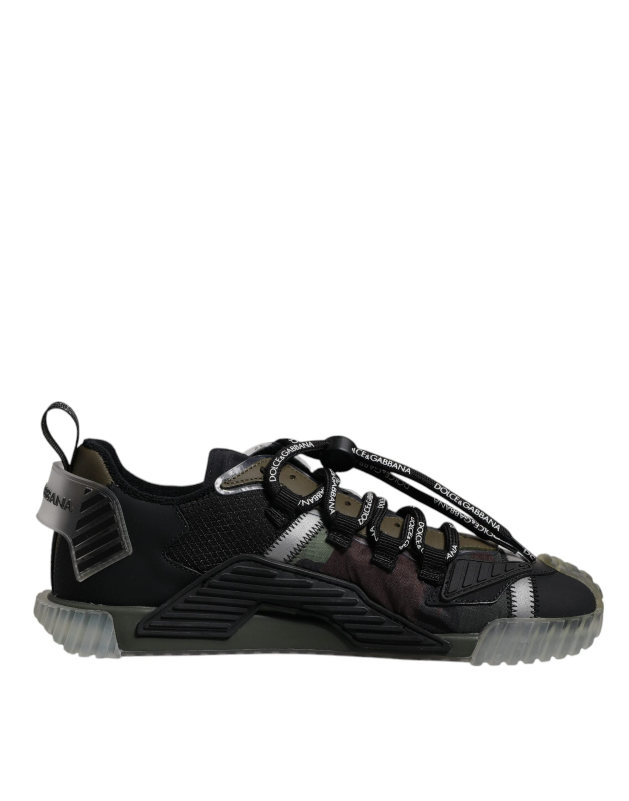 Pre-Owned Dolce & Gabbana Black Green Camo NS1 Low Top Sneakers Shoes