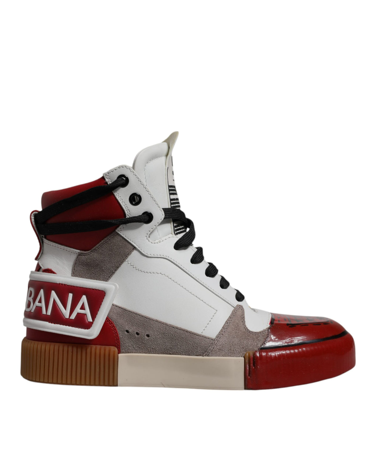 New Dolce & Gabbana Multicolor Leather High Top Sneakers Shoes