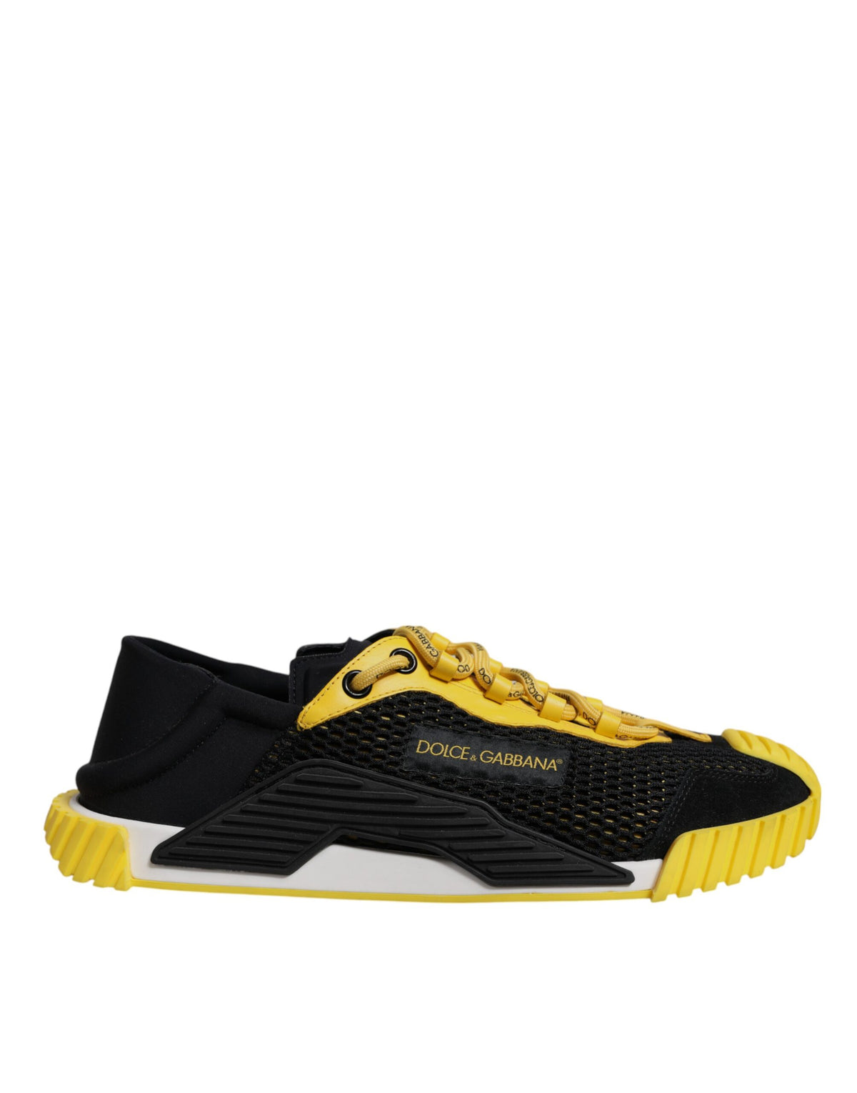 New Dolce & Gabbana Black Yellow Low Top NS1 Sneakers Shoes