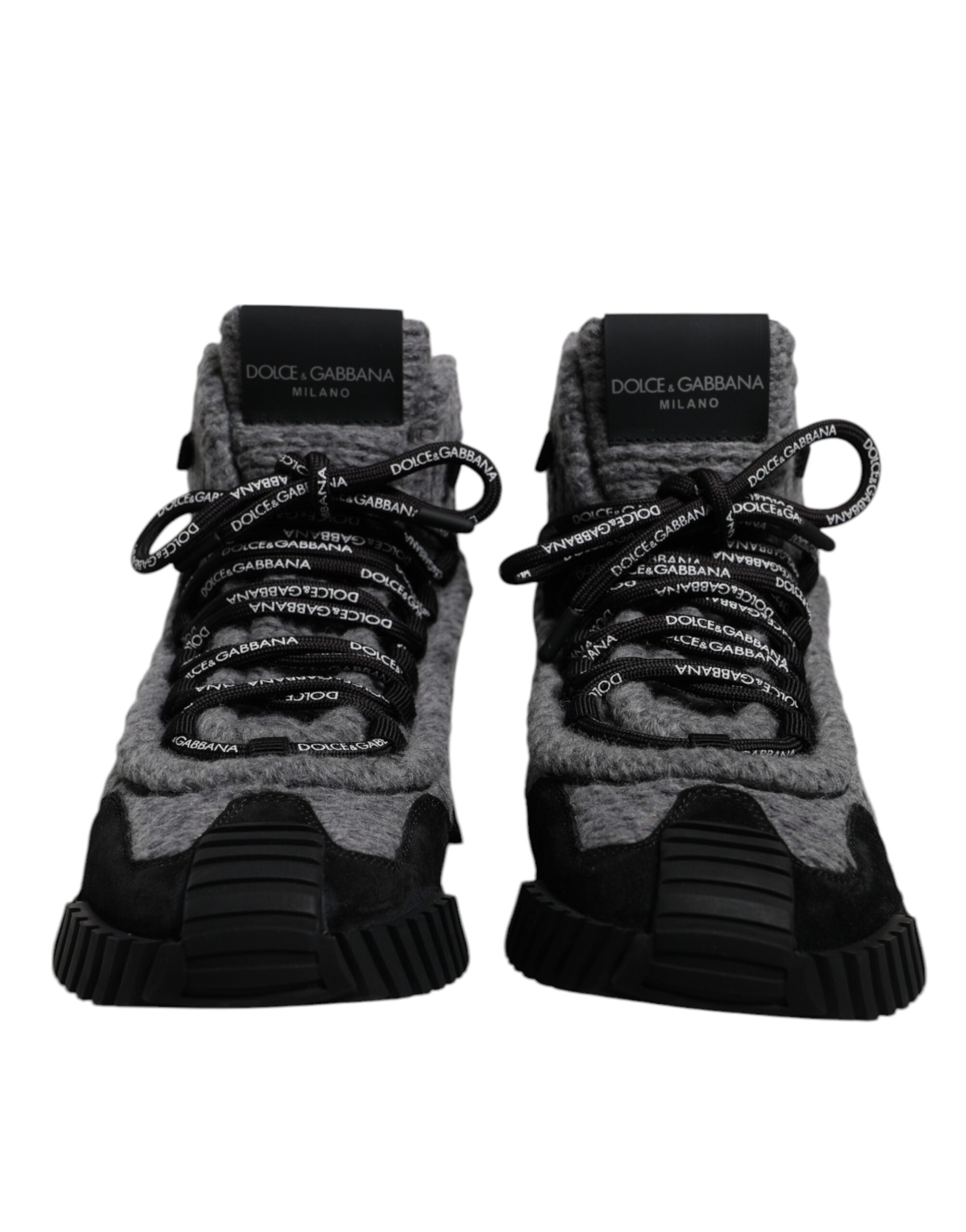 New Dolce & Gabbana Gray Black NS1 High Top Boots Sneakers Shoes