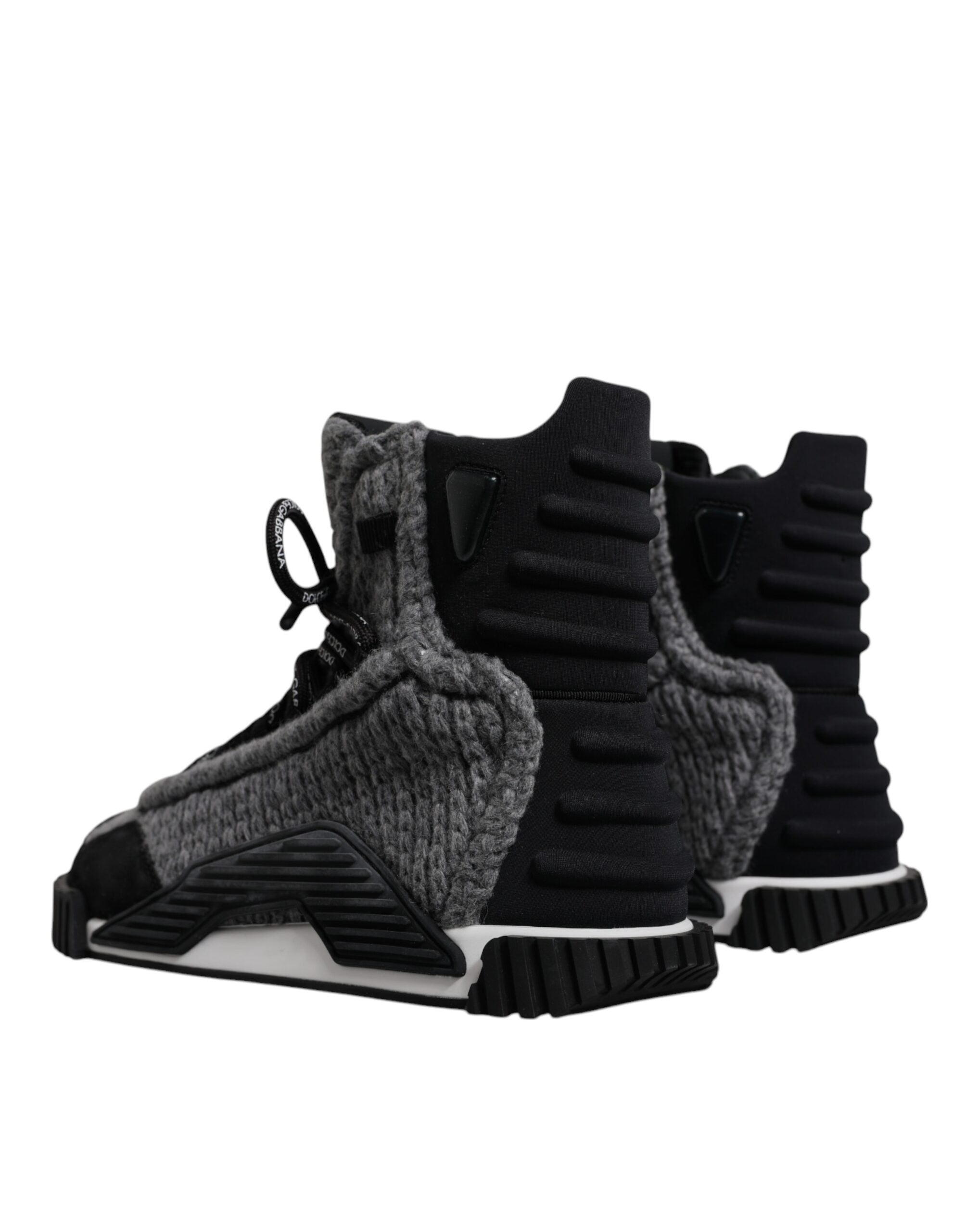 New Dolce & Gabbana Gray Black NS1 High Top Boots Sneakers Shoes