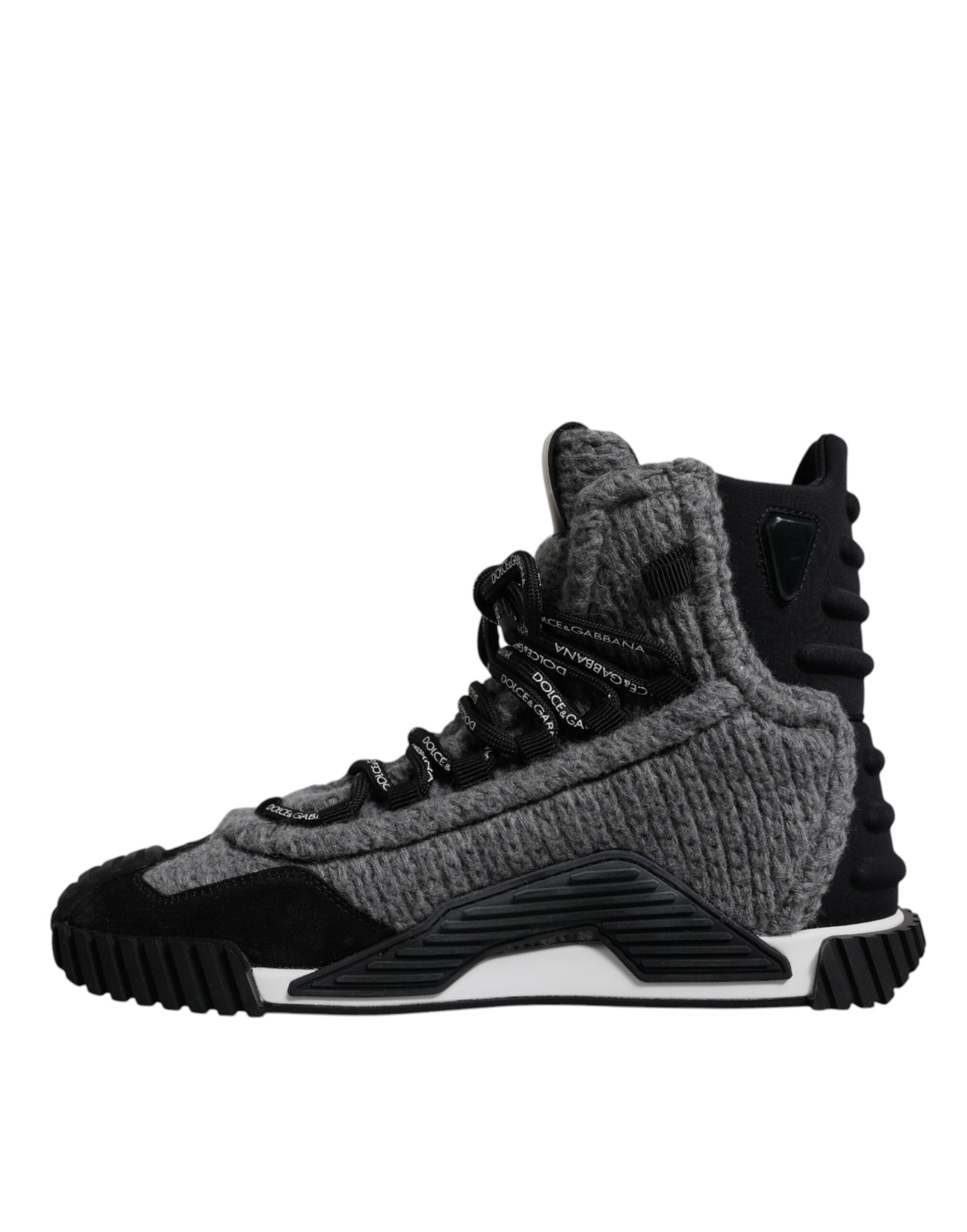 New Dolce & Gabbana Gray Black NS1 High Top Boots Sneakers Shoes